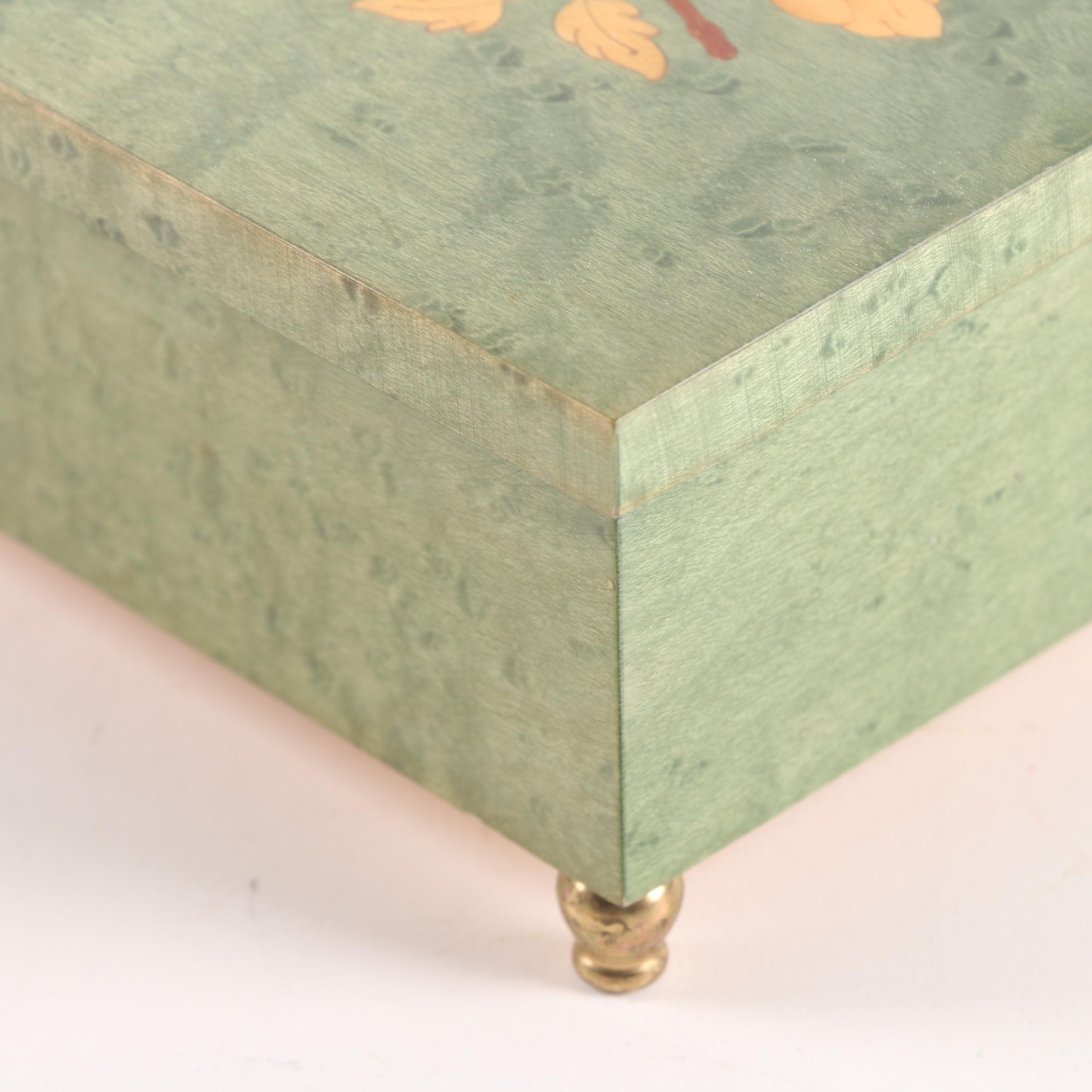 Italian Notturno Intarsio Inlaid Wooden Music Box