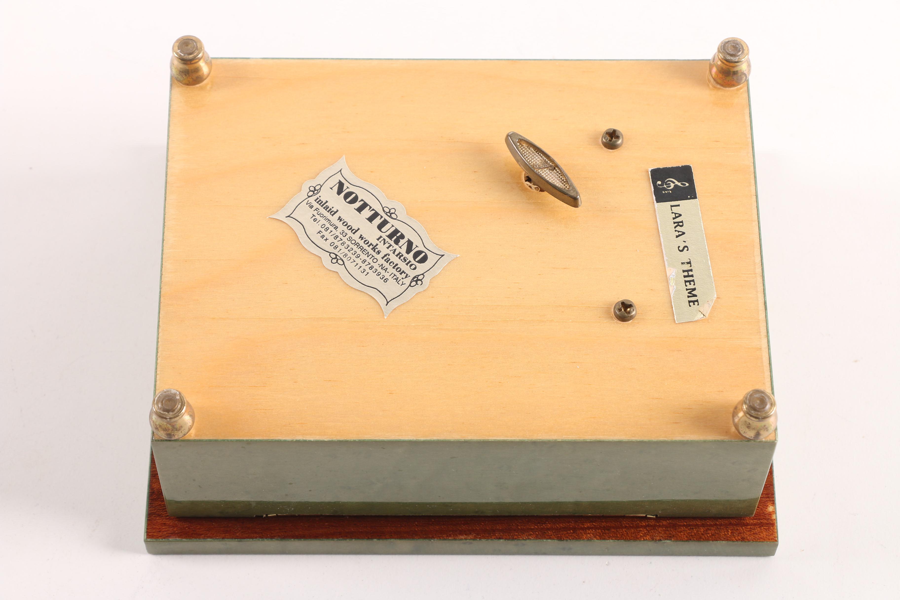 Italian Notturno Intarsio Inlaid Wooden Music Box