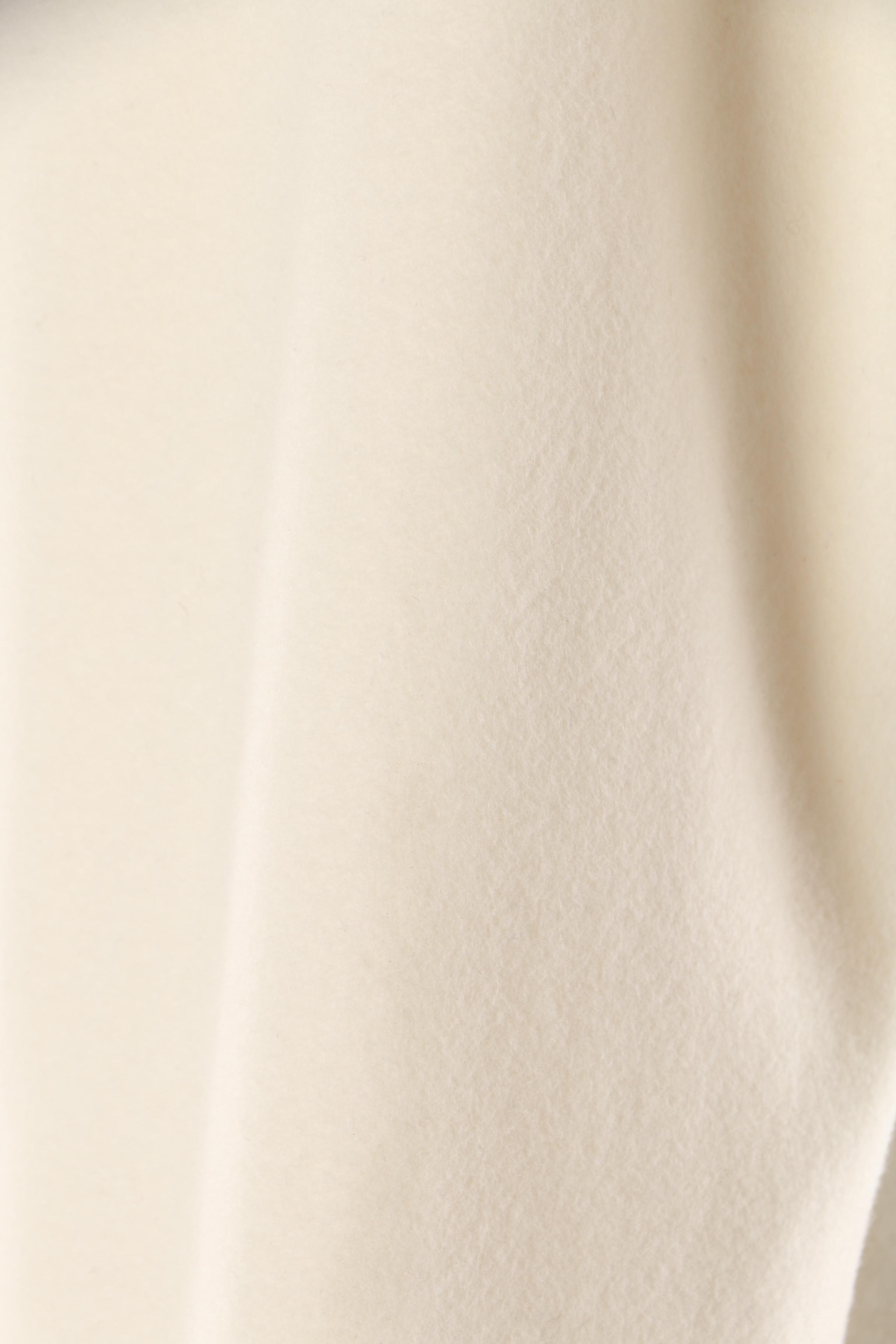 Women's Polo Ralph Lauren Cream Wool Blend Princess Coat with Shearling Collar