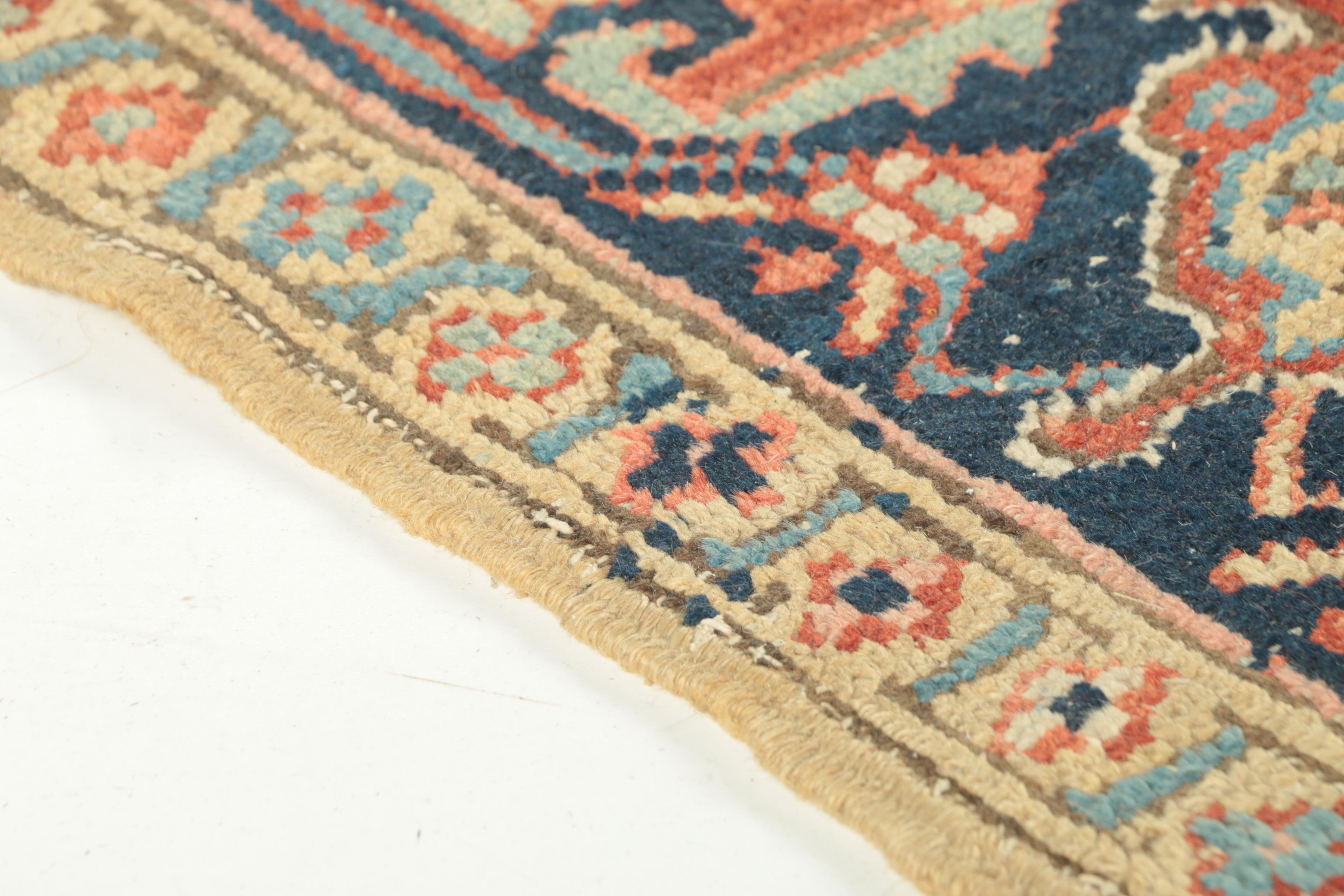 Semi-Antique Hand-Knotted Persian Heriz Wool Area Rug