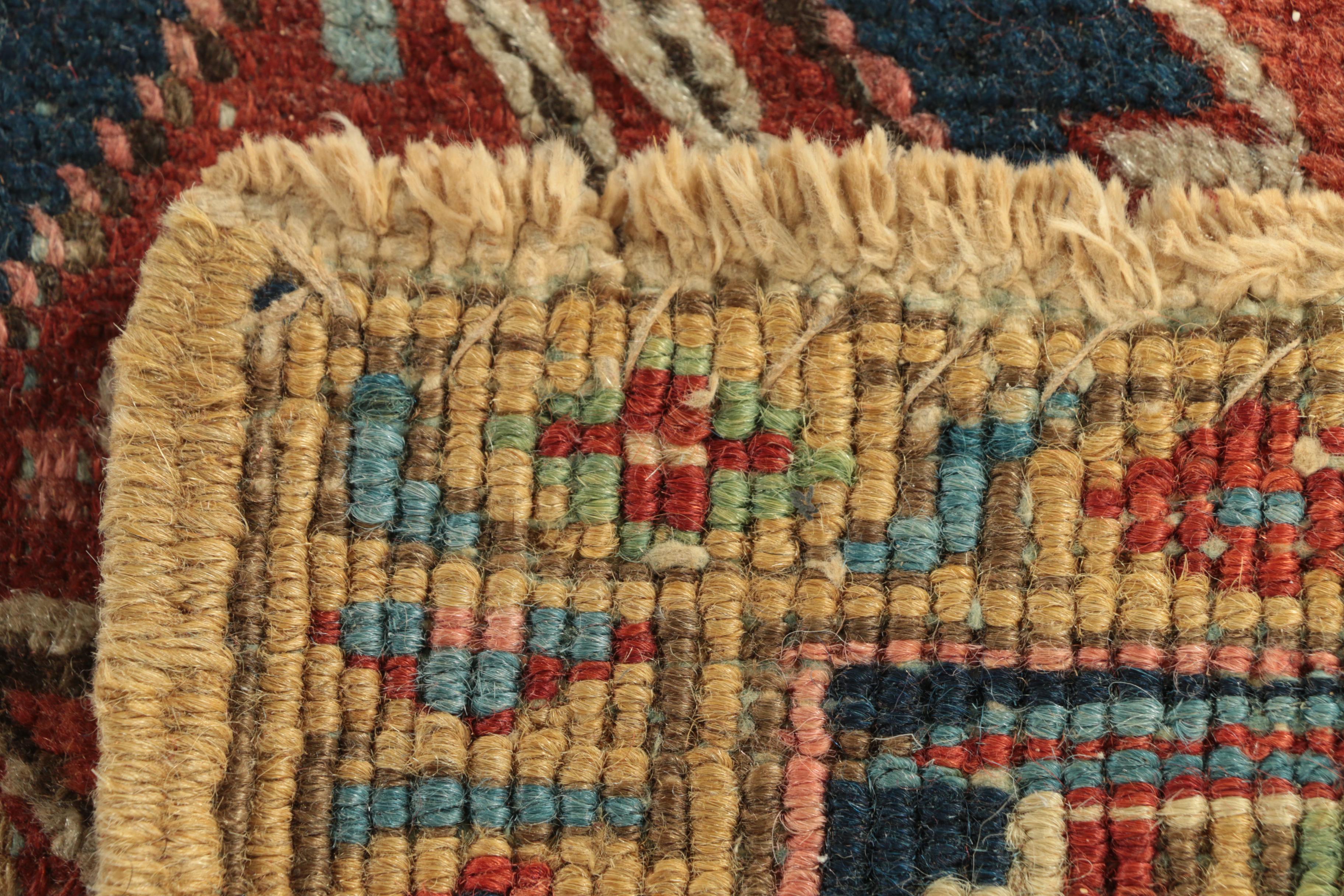 Semi-Antique Hand-Knotted Persian Heriz Wool Area Rug