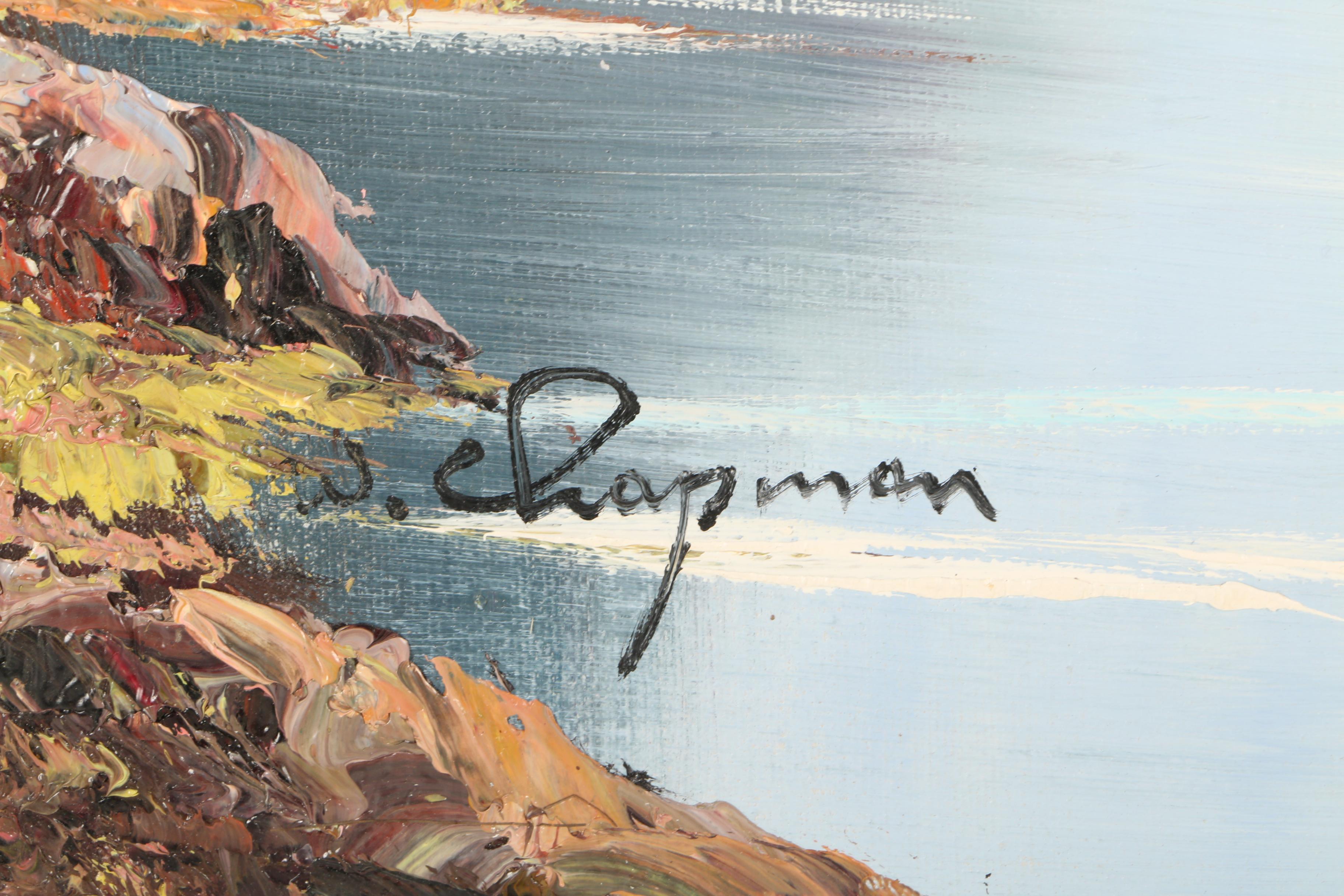 W. Chapman Oil Painting of Alpine Landscape