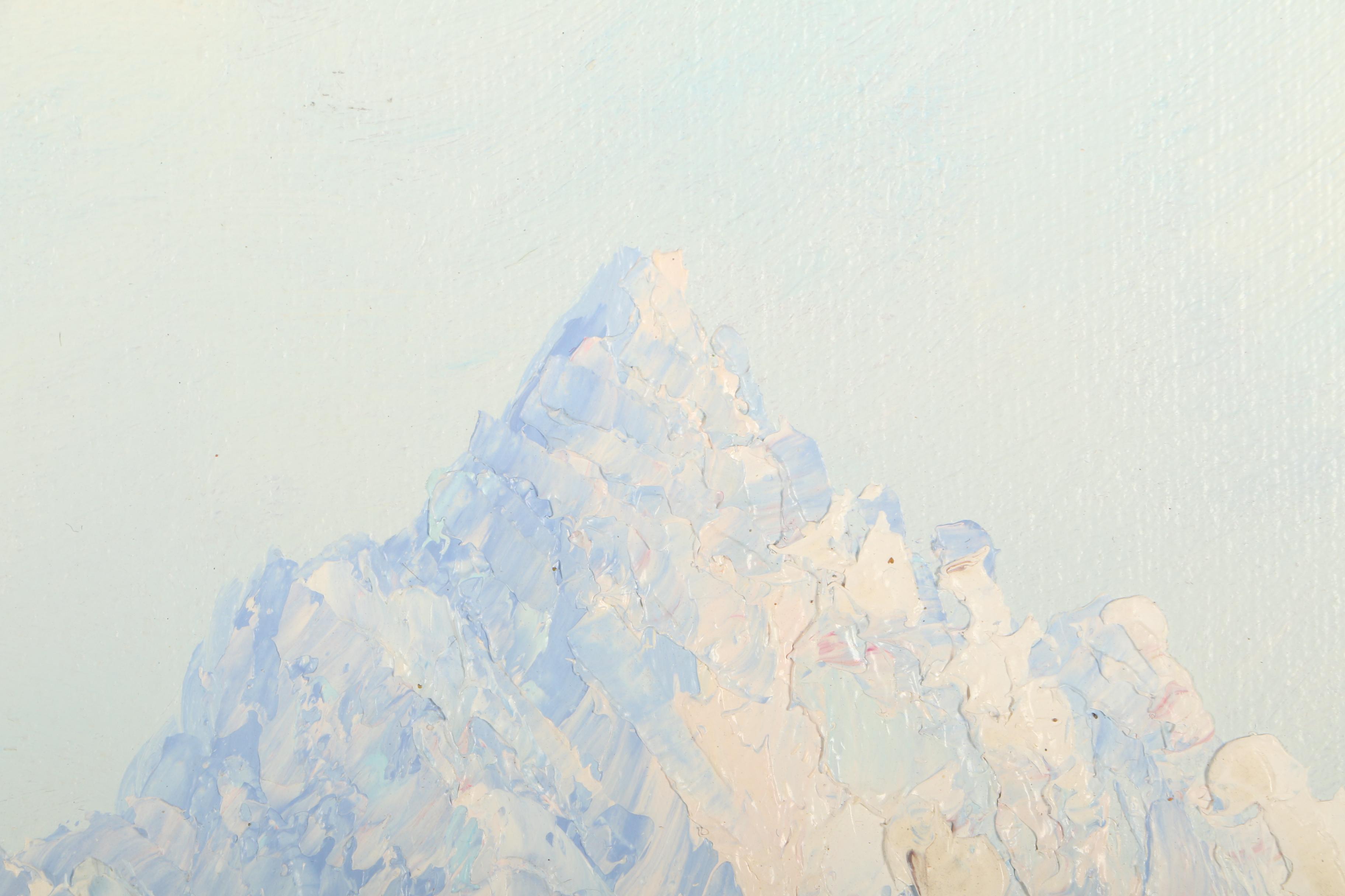 W. Chapman Oil Painting of Alpine Landscape