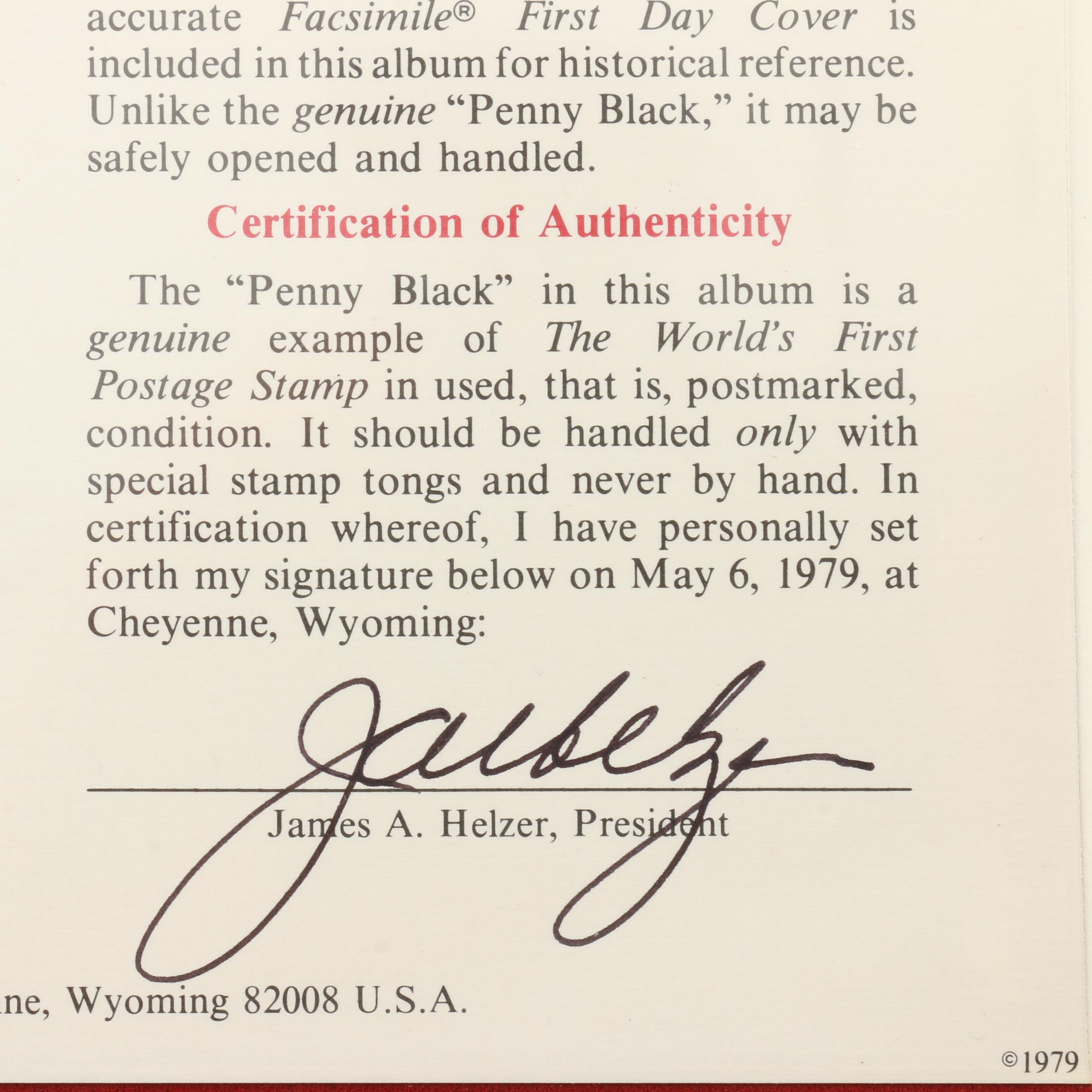 The "Penny Black" World's First Postage Stamp Set