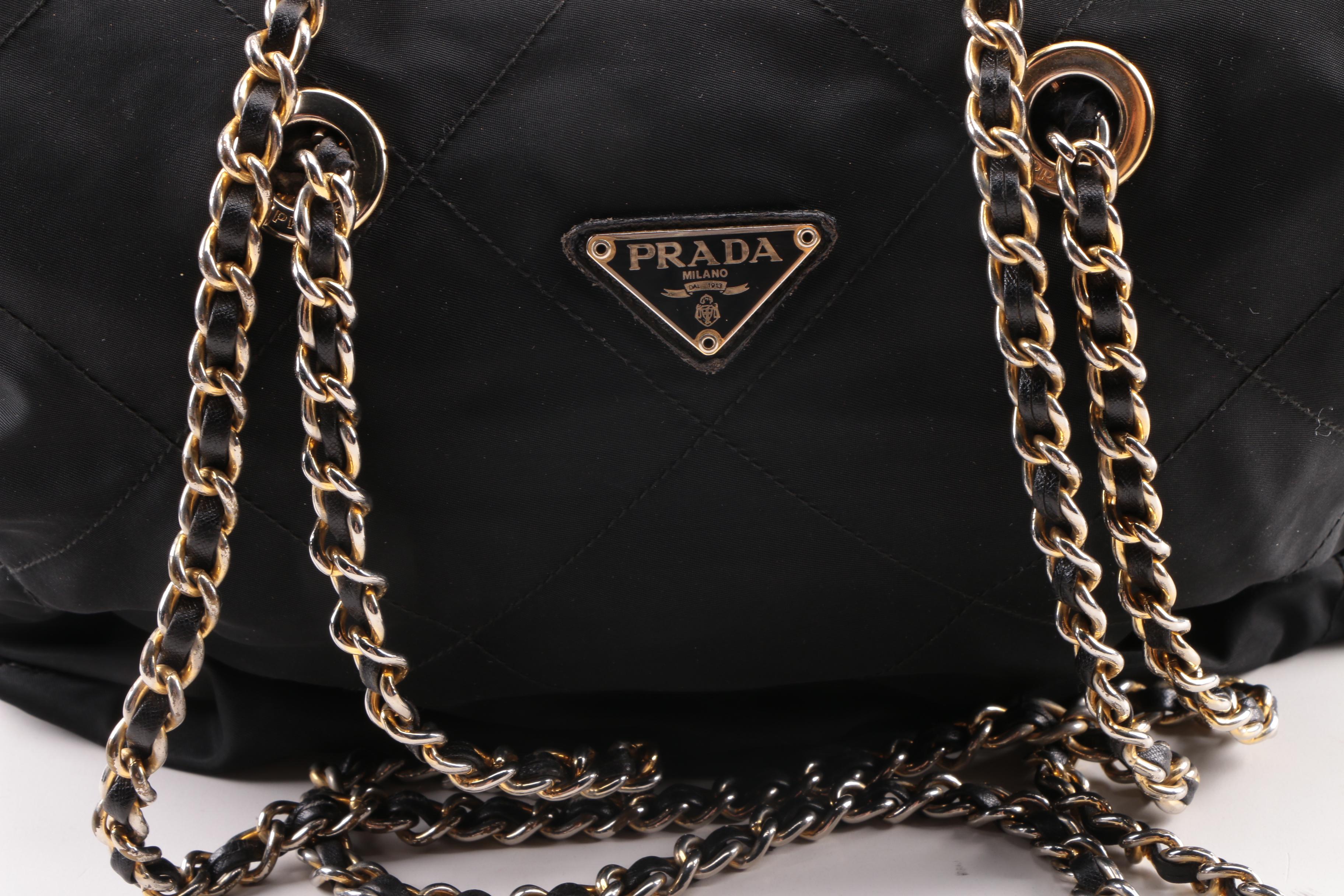 Prada Quilted Black Nylon Shoulder Bag