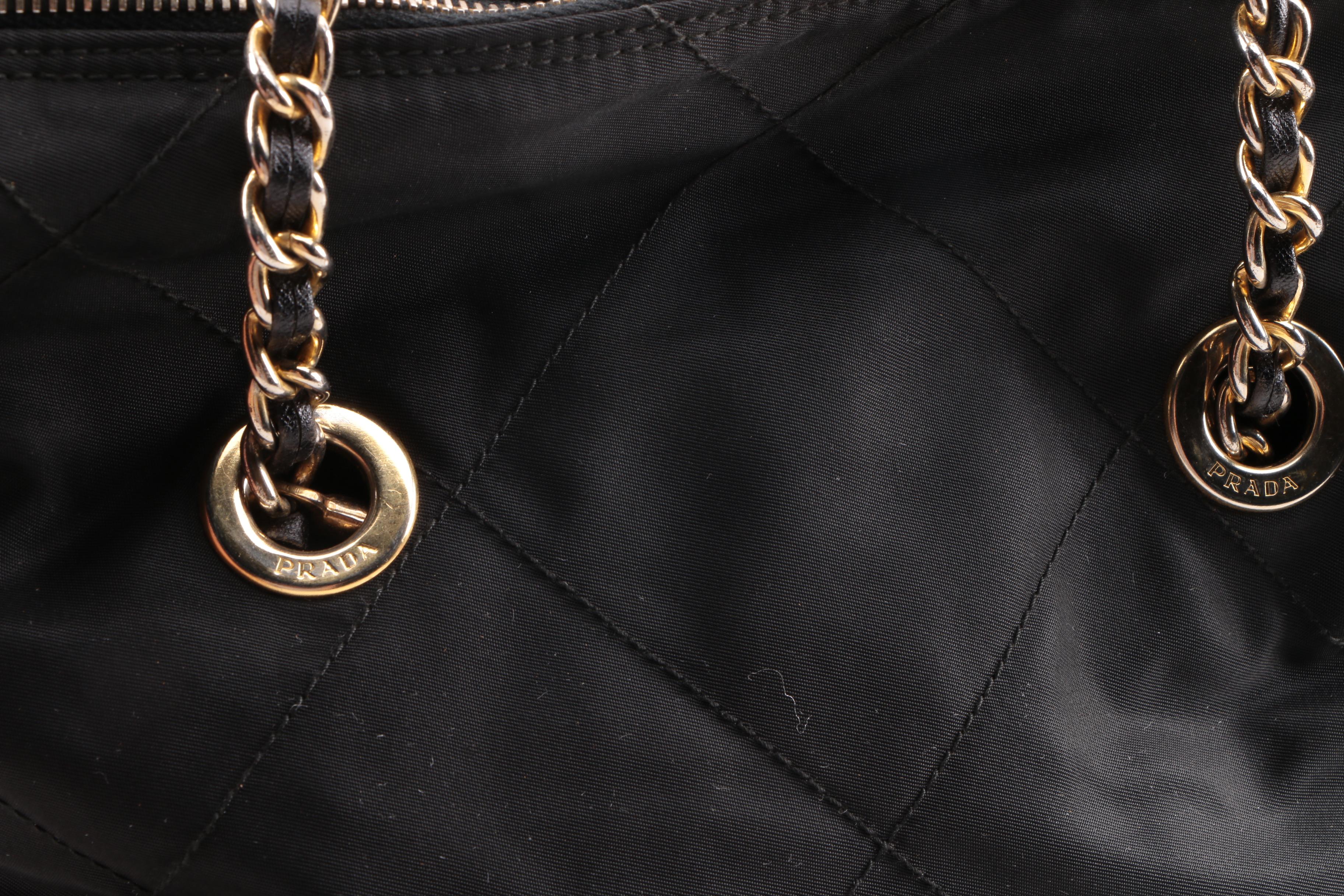 Prada Quilted Black Nylon Shoulder Bag