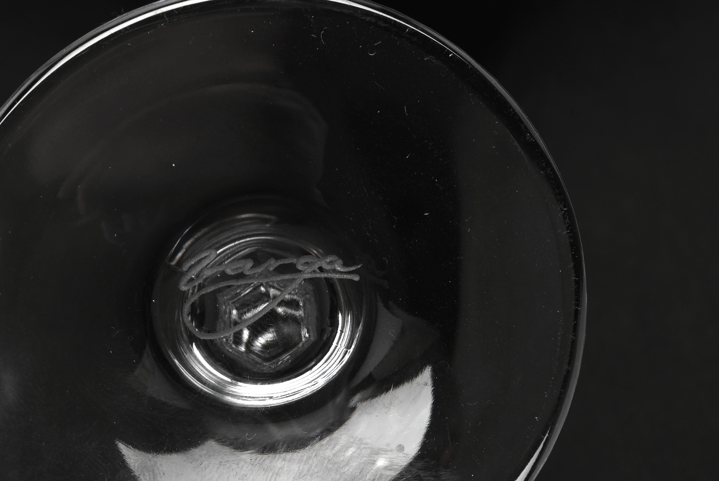 Varga "Safari" Cased Amber Crystal Champagne Flutes