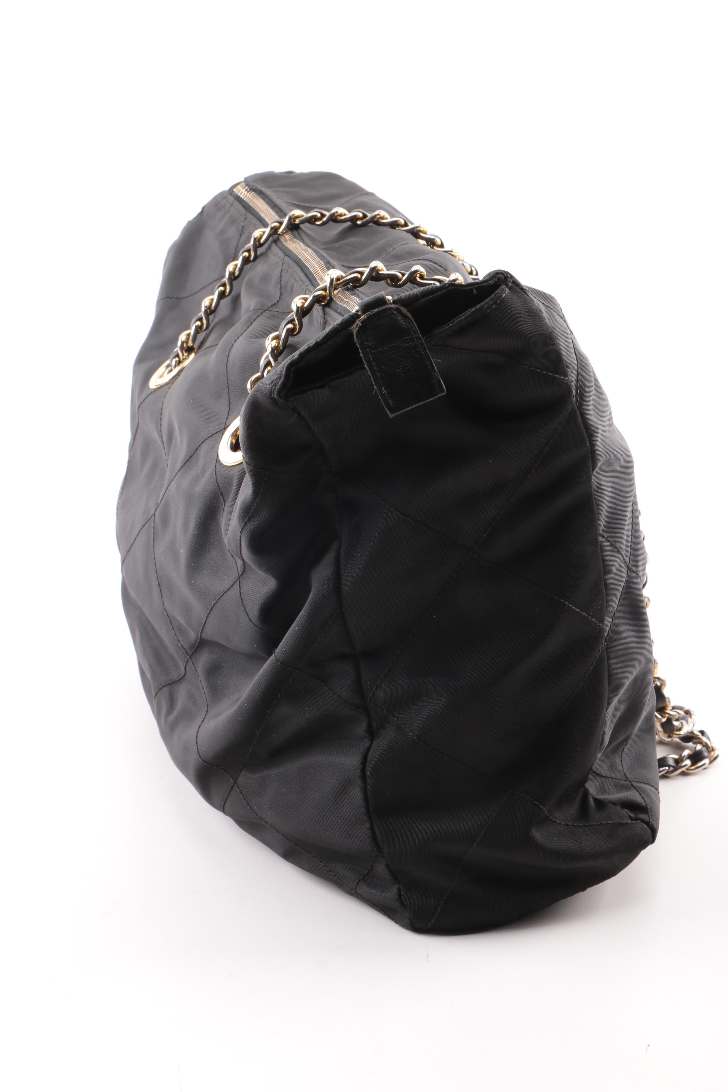 Prada Quilted Black Nylon Shoulder Bag