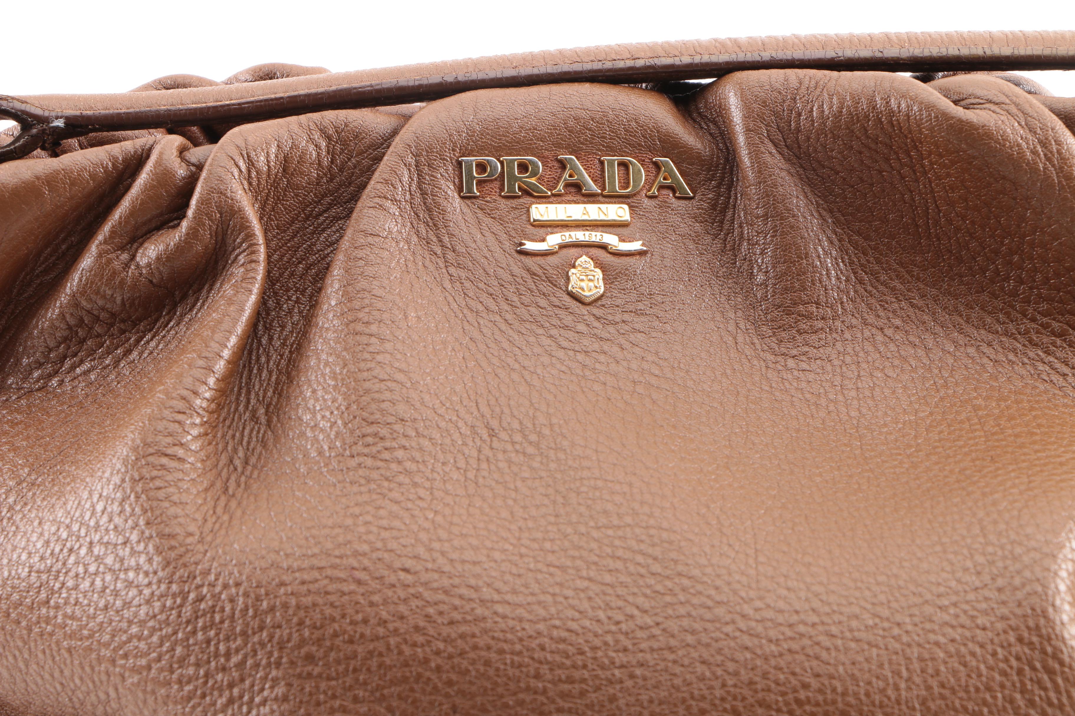 Prada Brown Leather Shoulder Satchel
