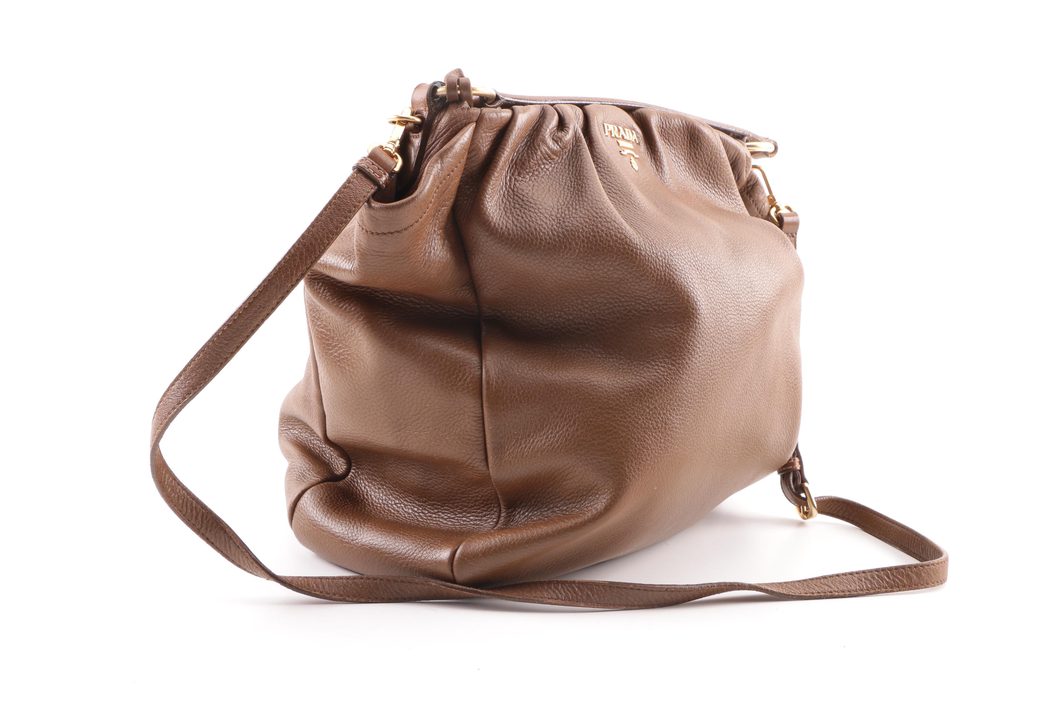 Prada Brown Leather Shoulder Satchel