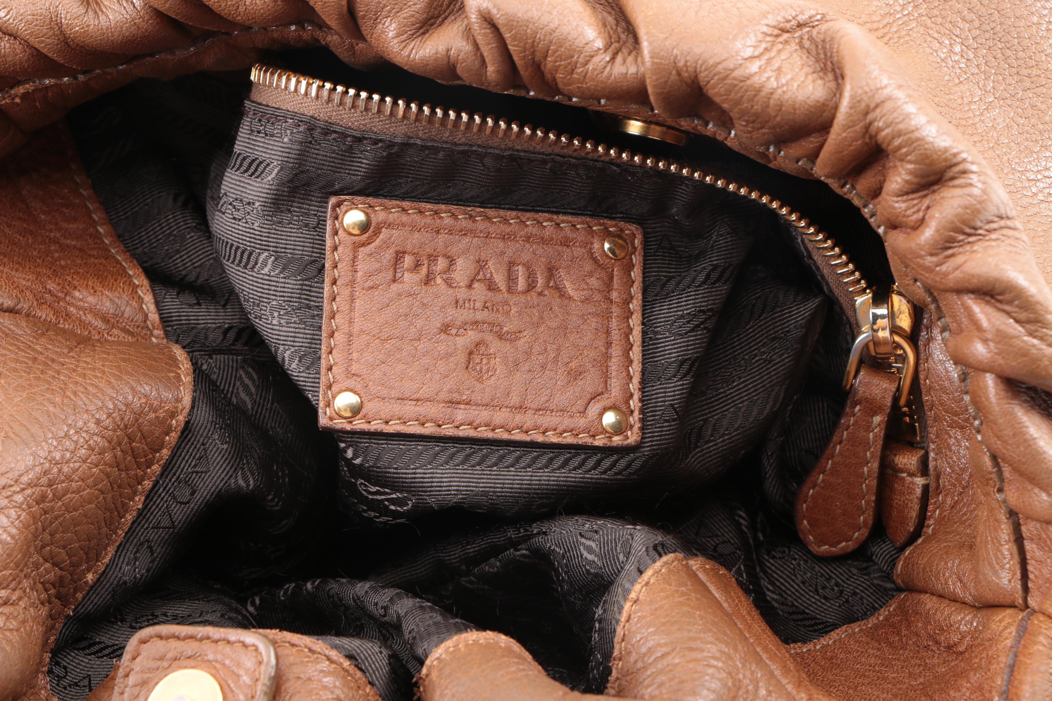 Prada Brown Leather Shoulder Satchel