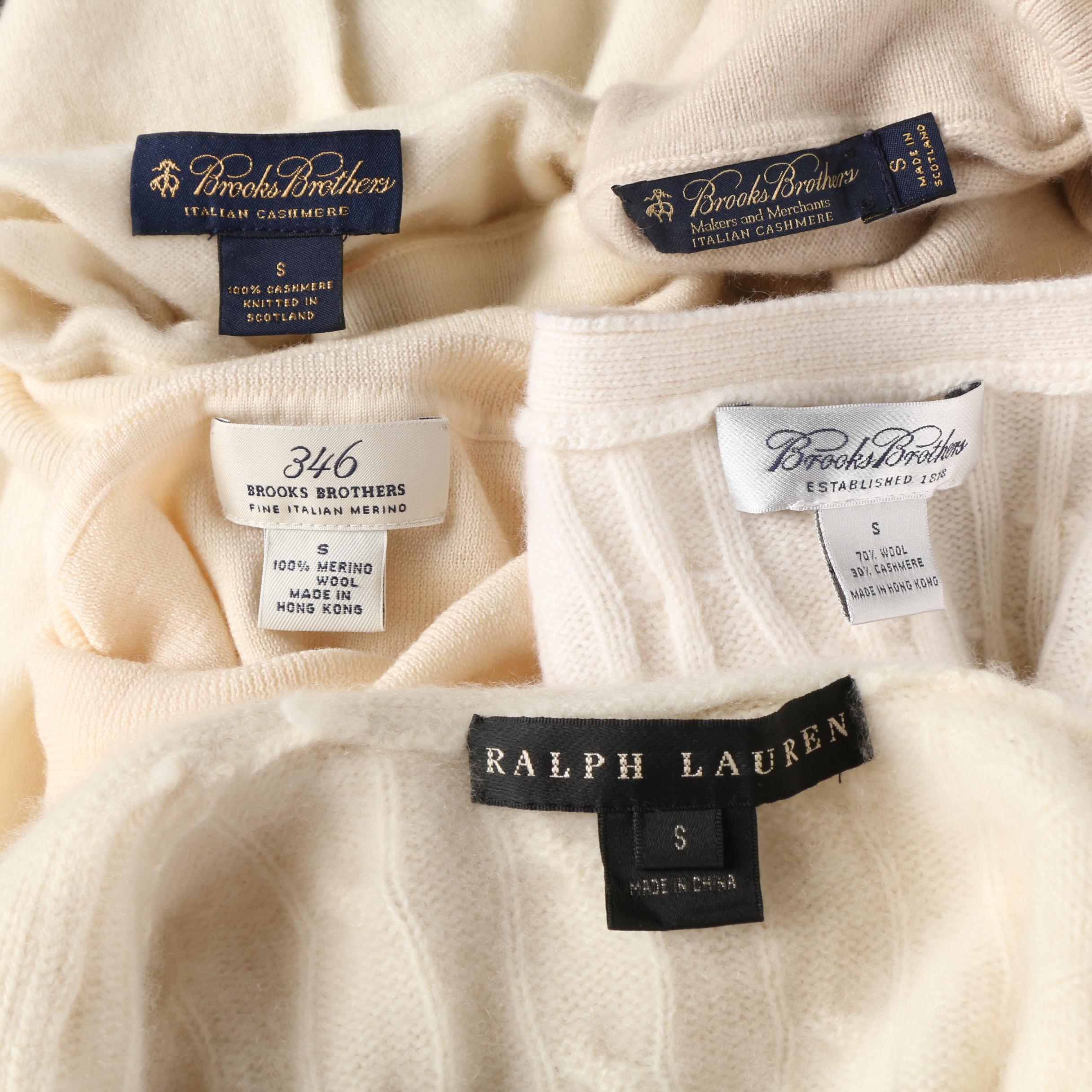 Women's Cashmere and Wool Sweaters and Cardigans Including Brooks Brothers