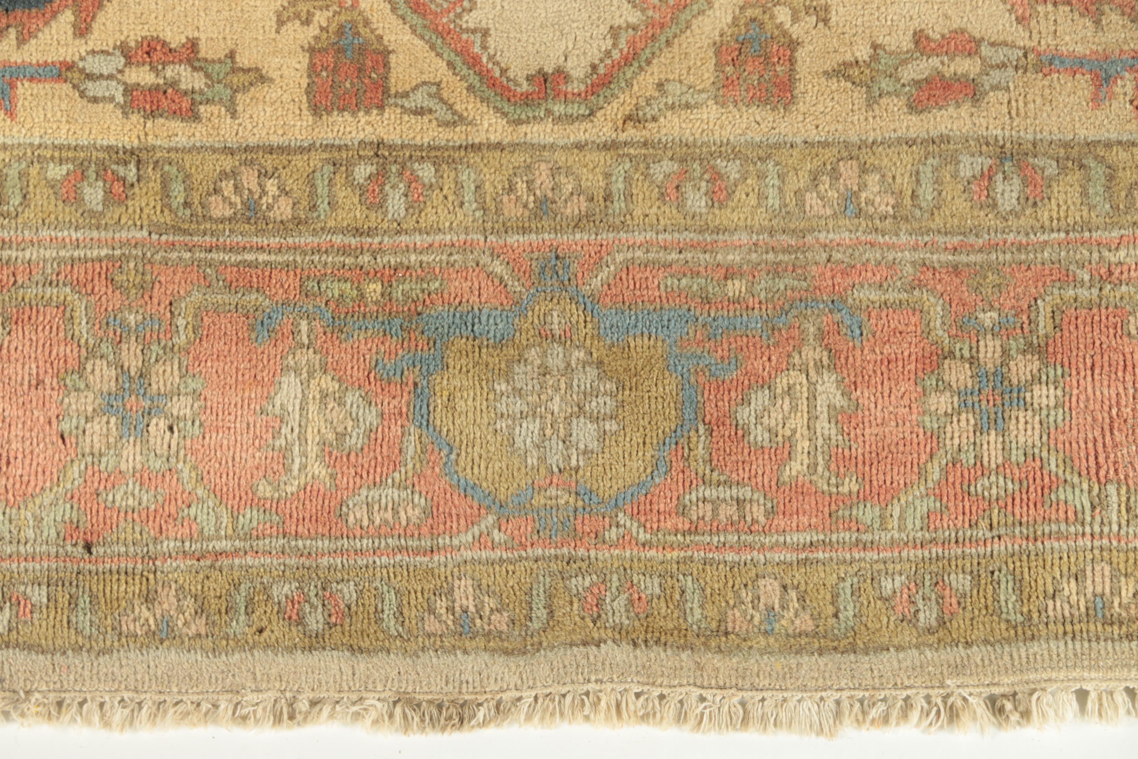 Hand-Knotted Indo-Persian Heriz Serapi Wool Area Rug