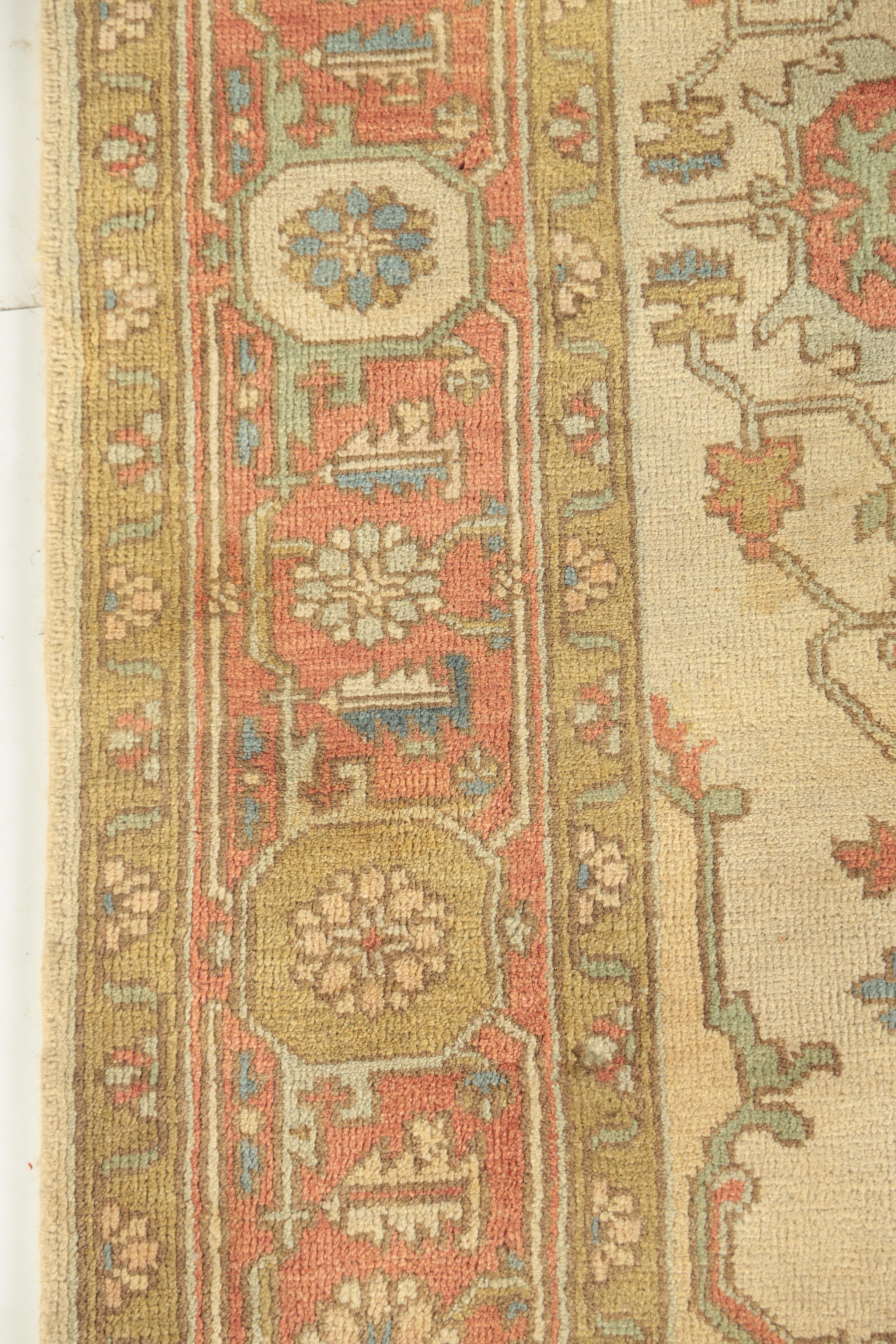 Hand-Knotted Indo-Persian Heriz Serapi Wool Area Rug