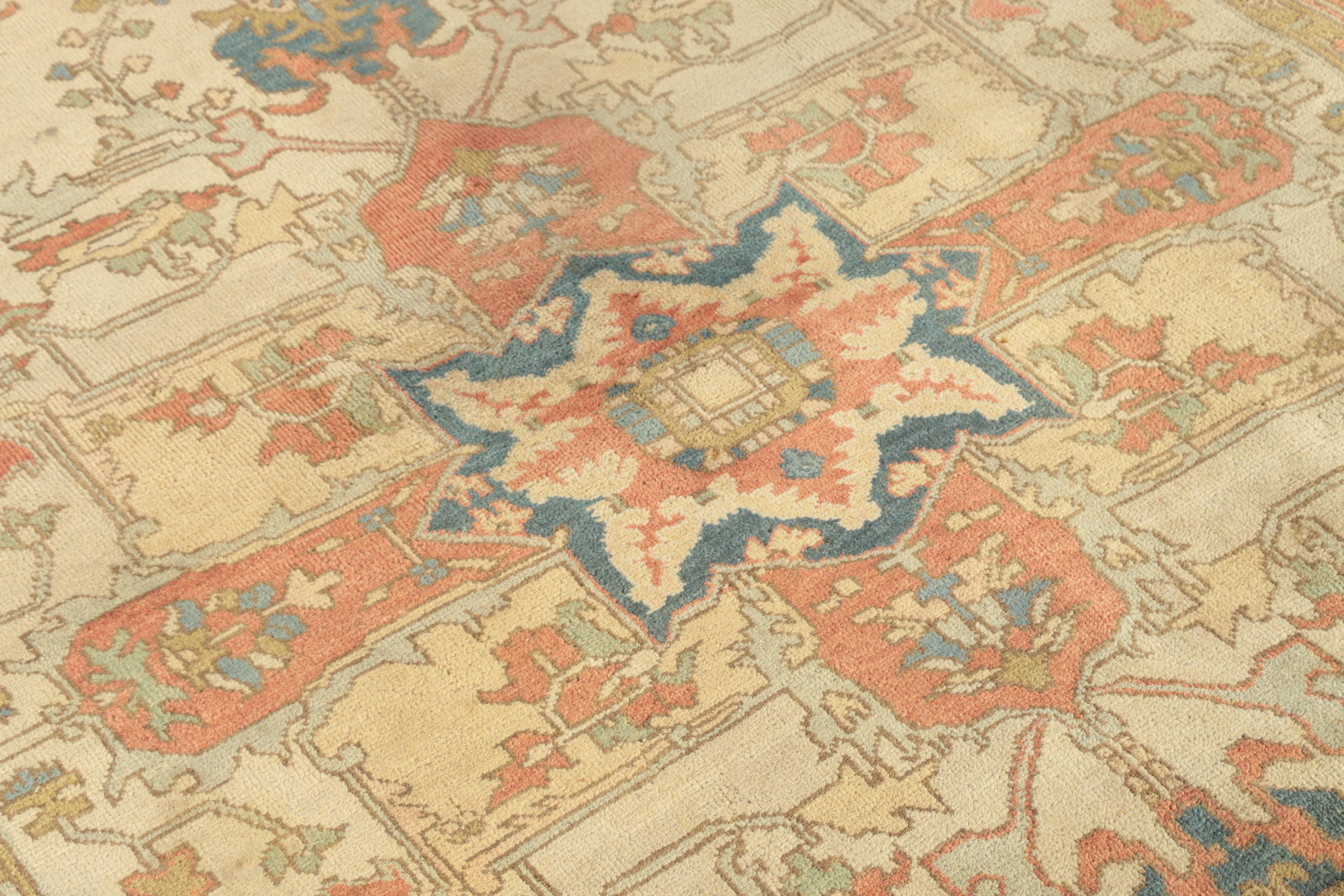 Hand-Knotted Indo-Persian Heriz Serapi Wool Area Rug