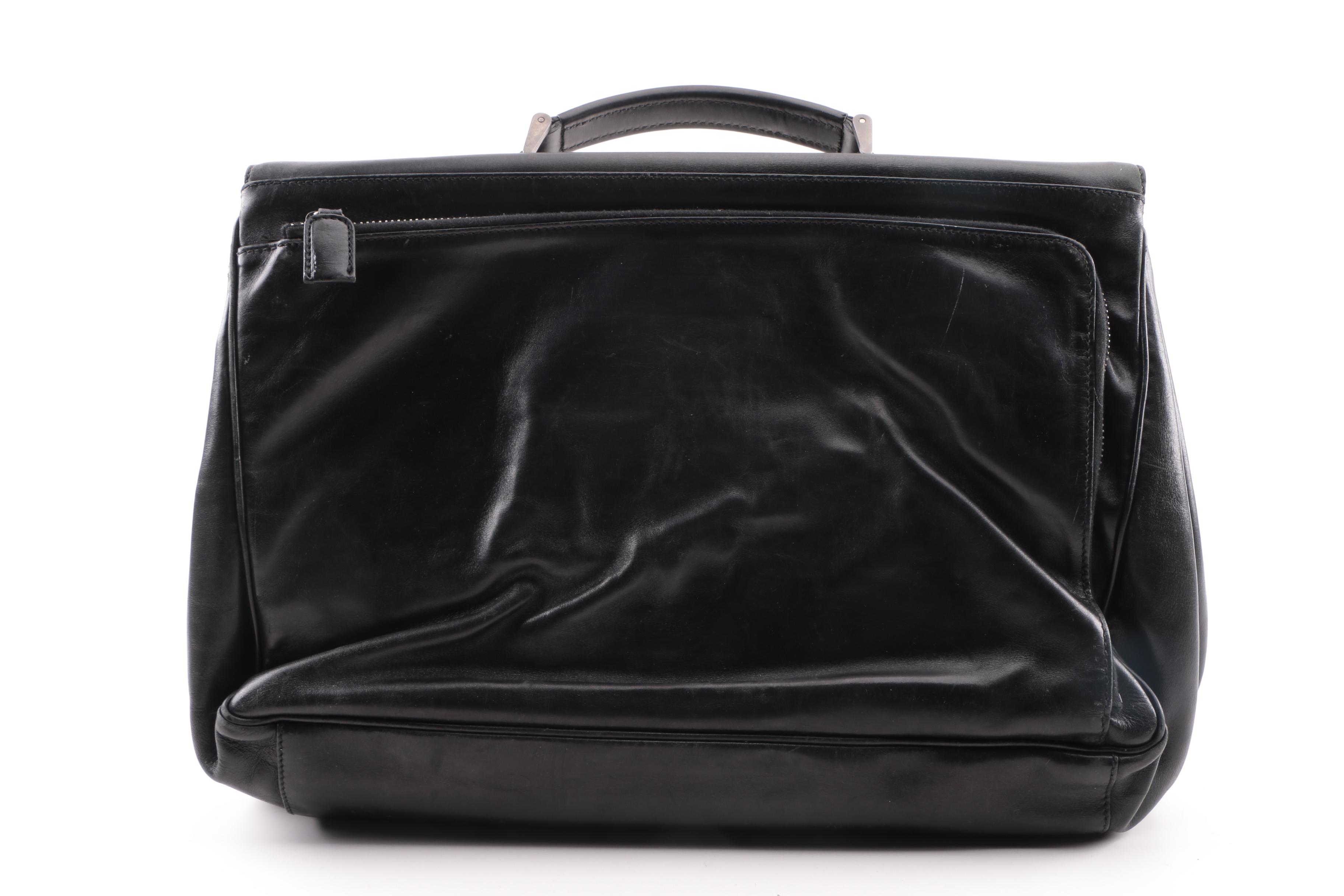Prada Black Leather Briefcase
