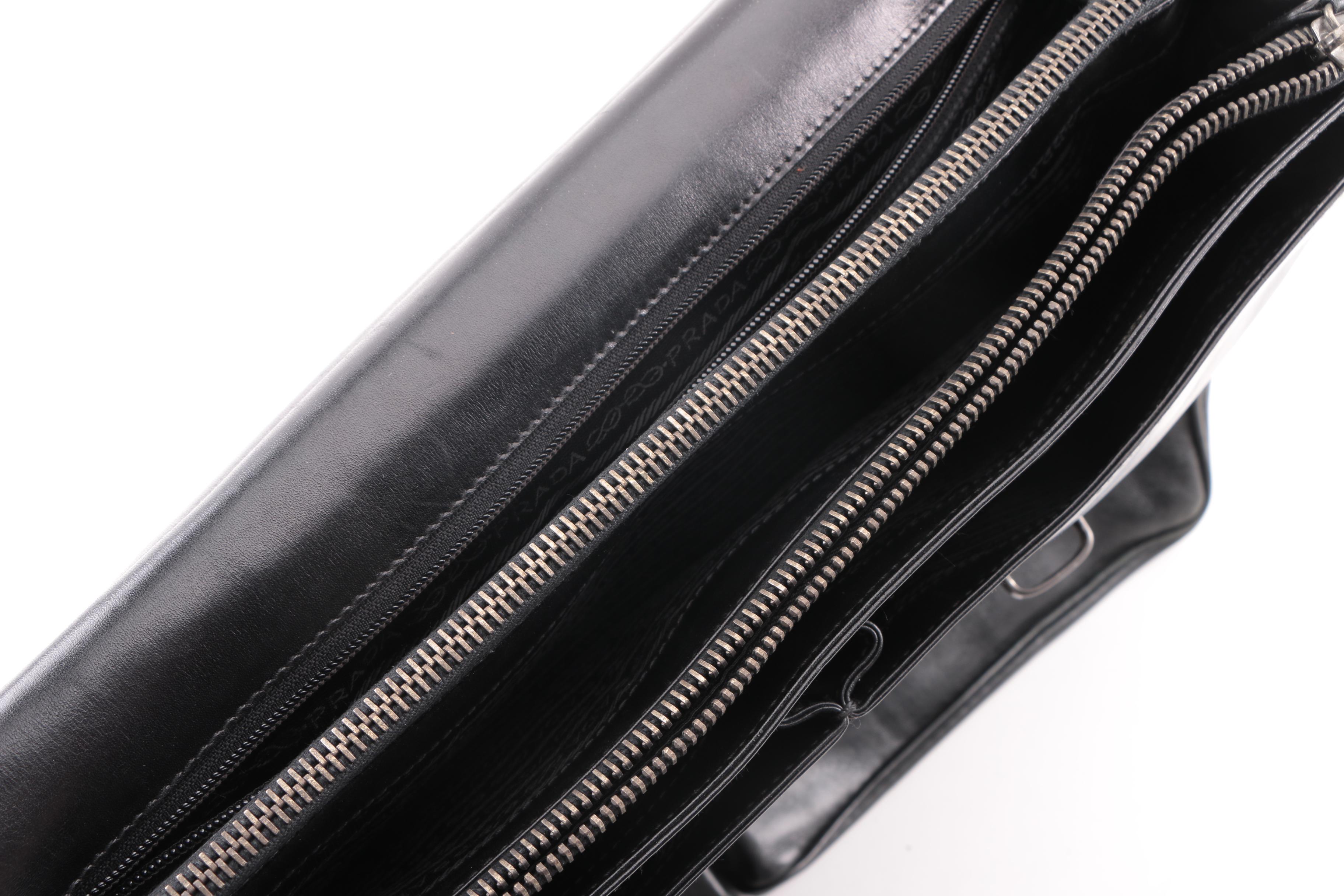 Prada Black Leather Briefcase