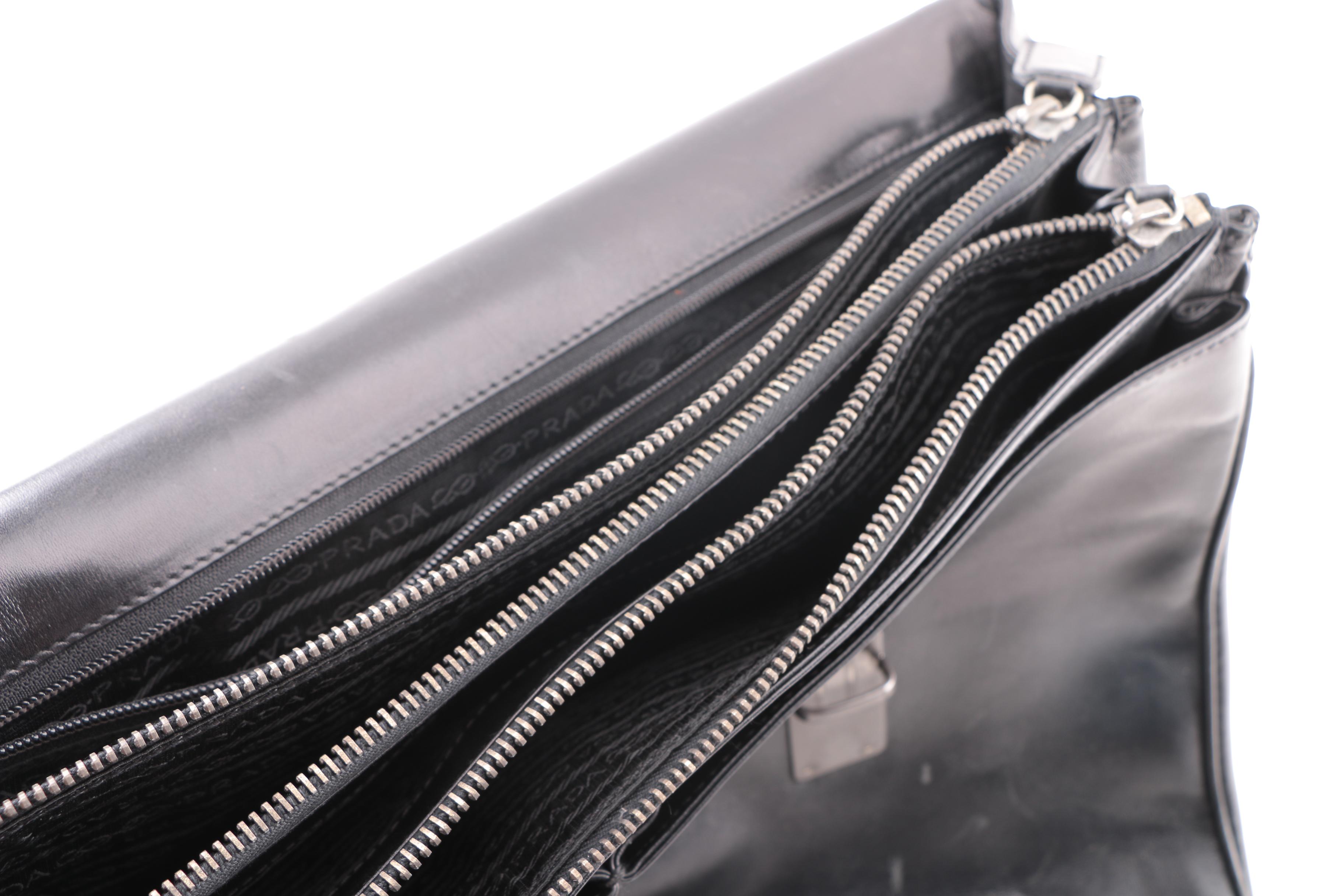 Prada Black Leather Briefcase