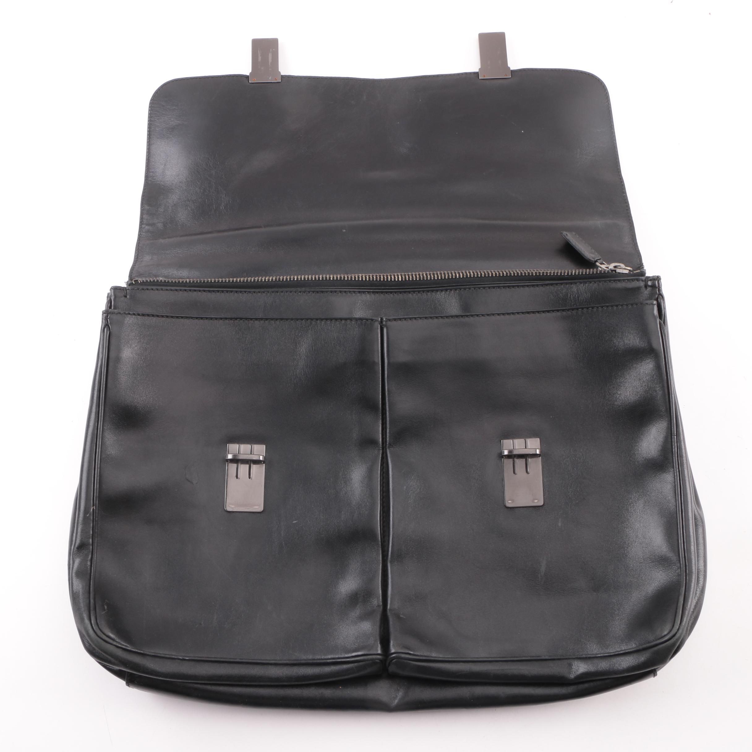 Prada Black Leather Briefcase