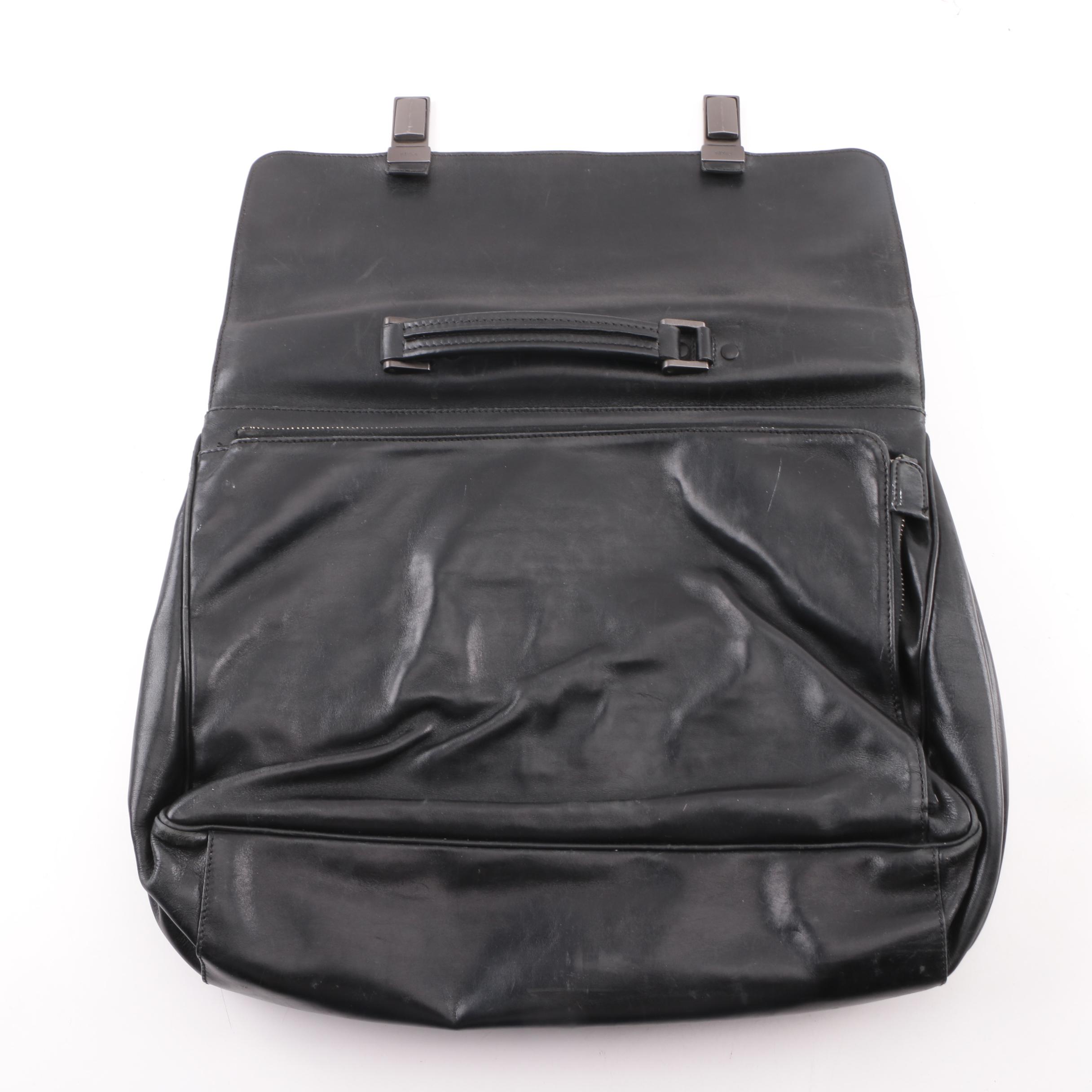 Prada Black Leather Briefcase
