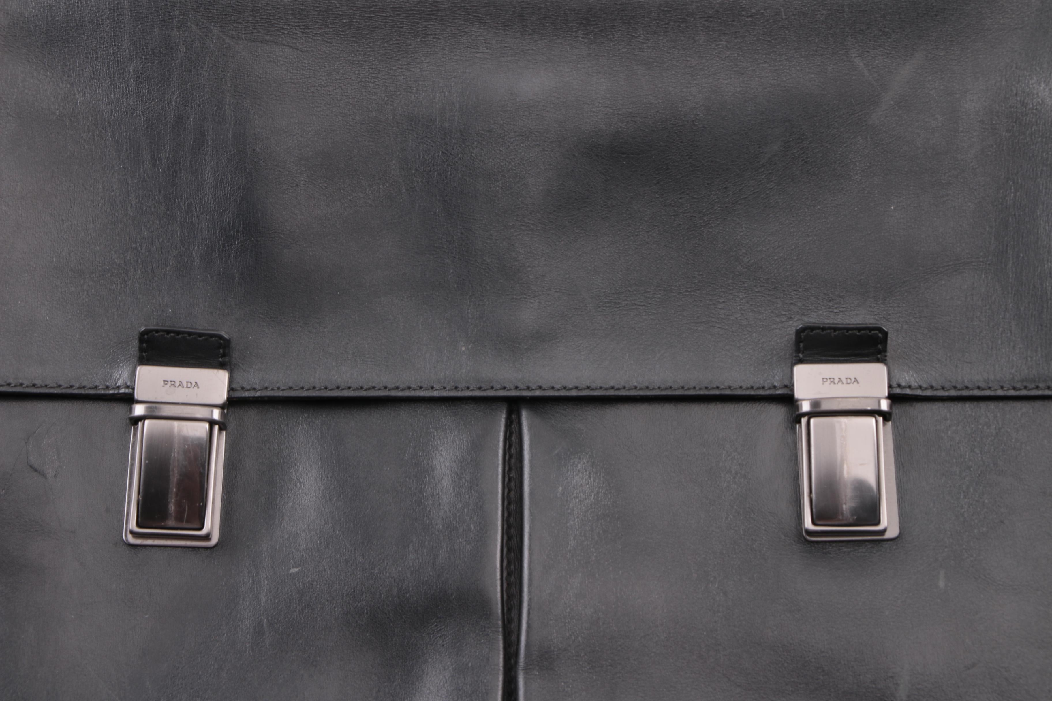 Prada Black Leather Briefcase
