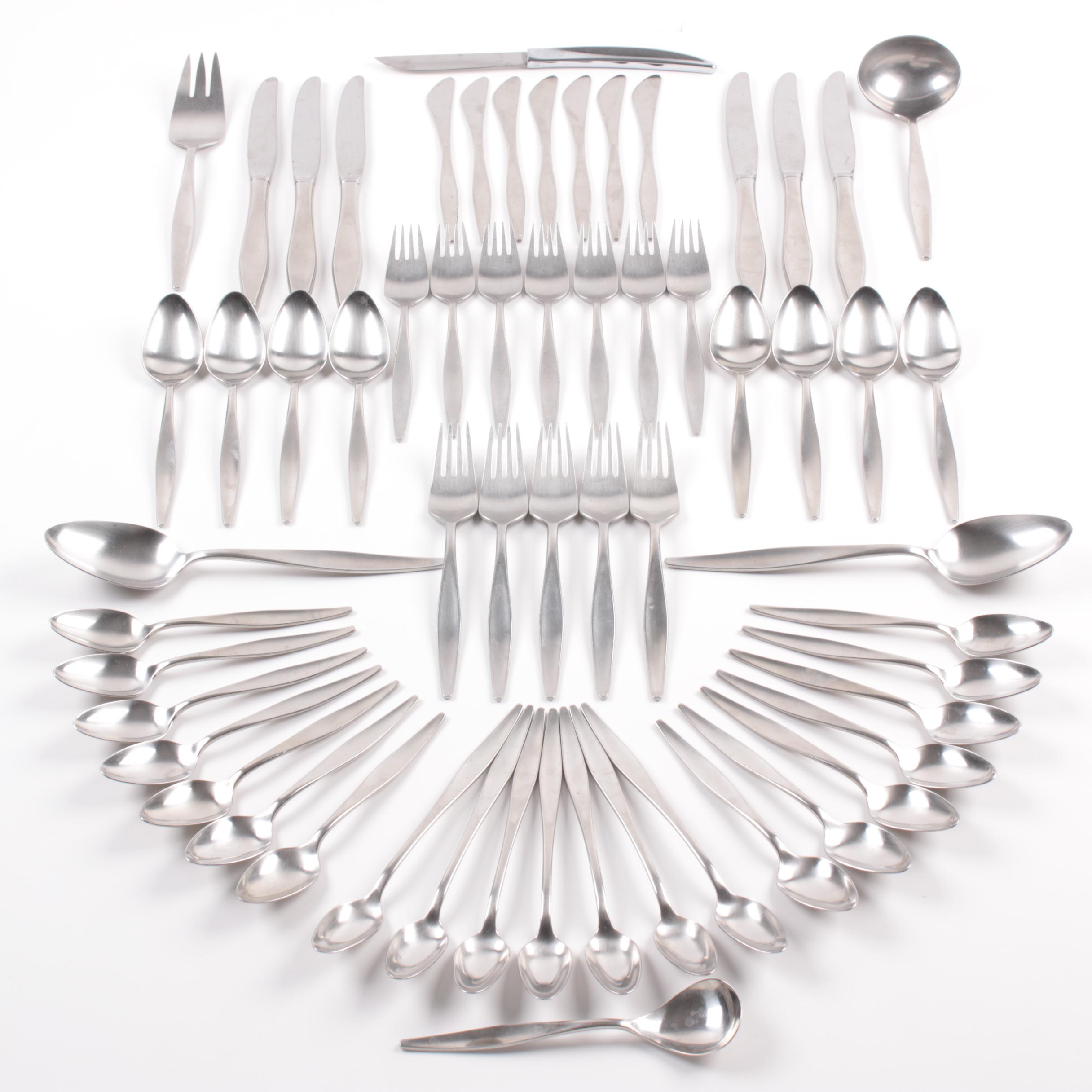 Mid-Century Modern Reed & Barton "Etude"  Stainless Steel Flatware Set
