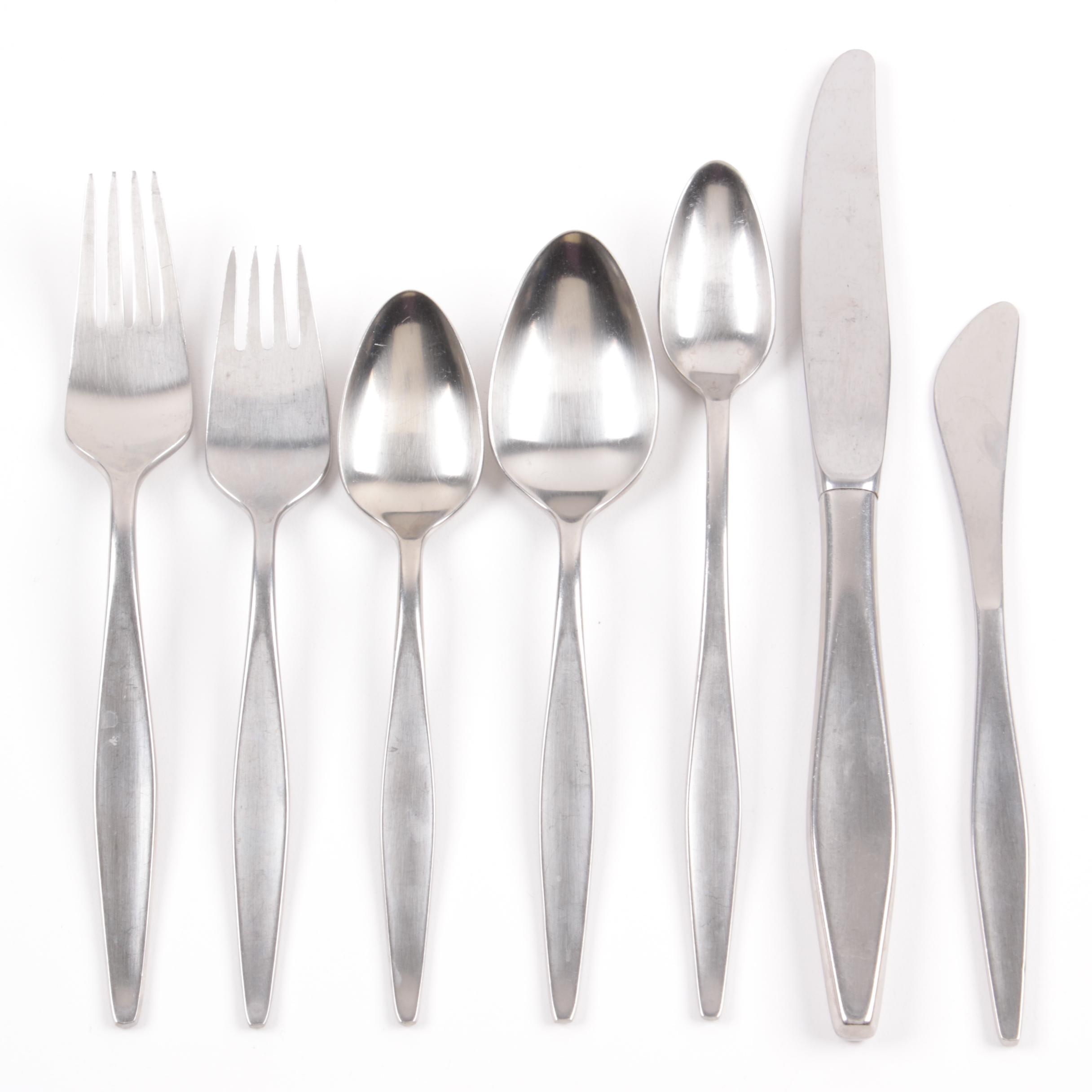 Mid-Century Modern Reed & Barton "Etude"  Stainless Steel Flatware Set