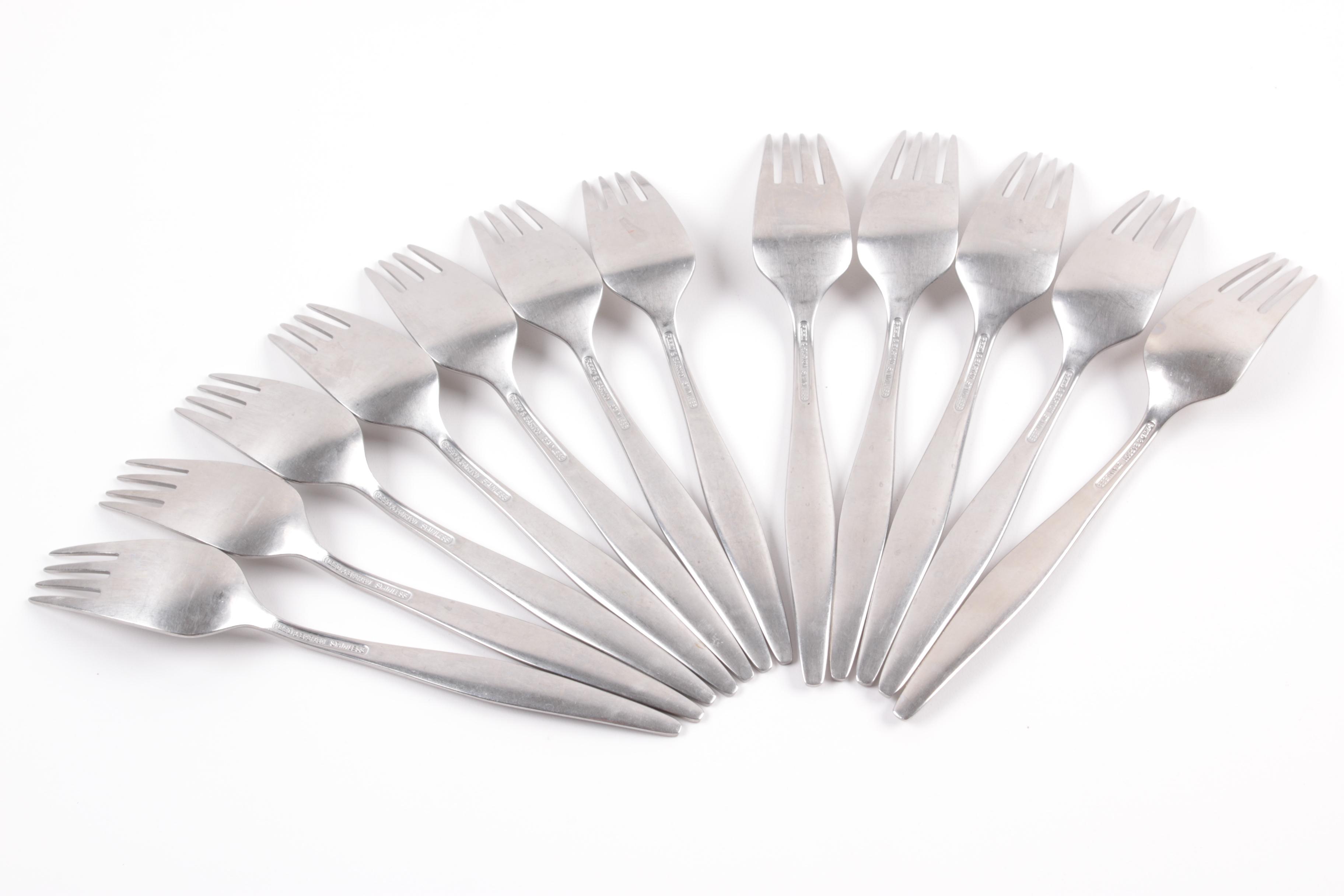 Mid-Century Modern Reed & Barton "Etude"  Stainless Steel Flatware Set