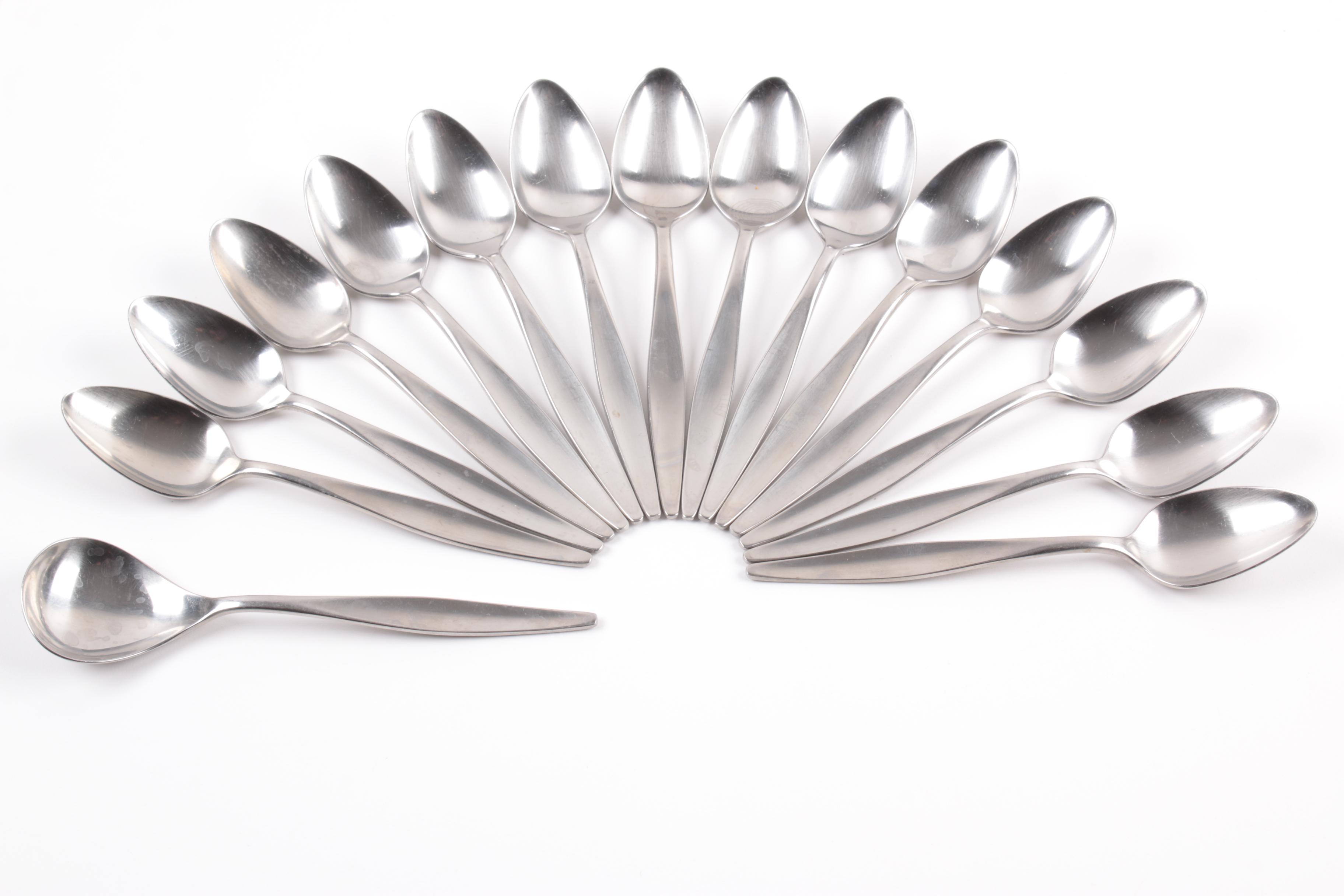 Mid-Century Modern Reed & Barton "Etude"  Stainless Steel Flatware Set