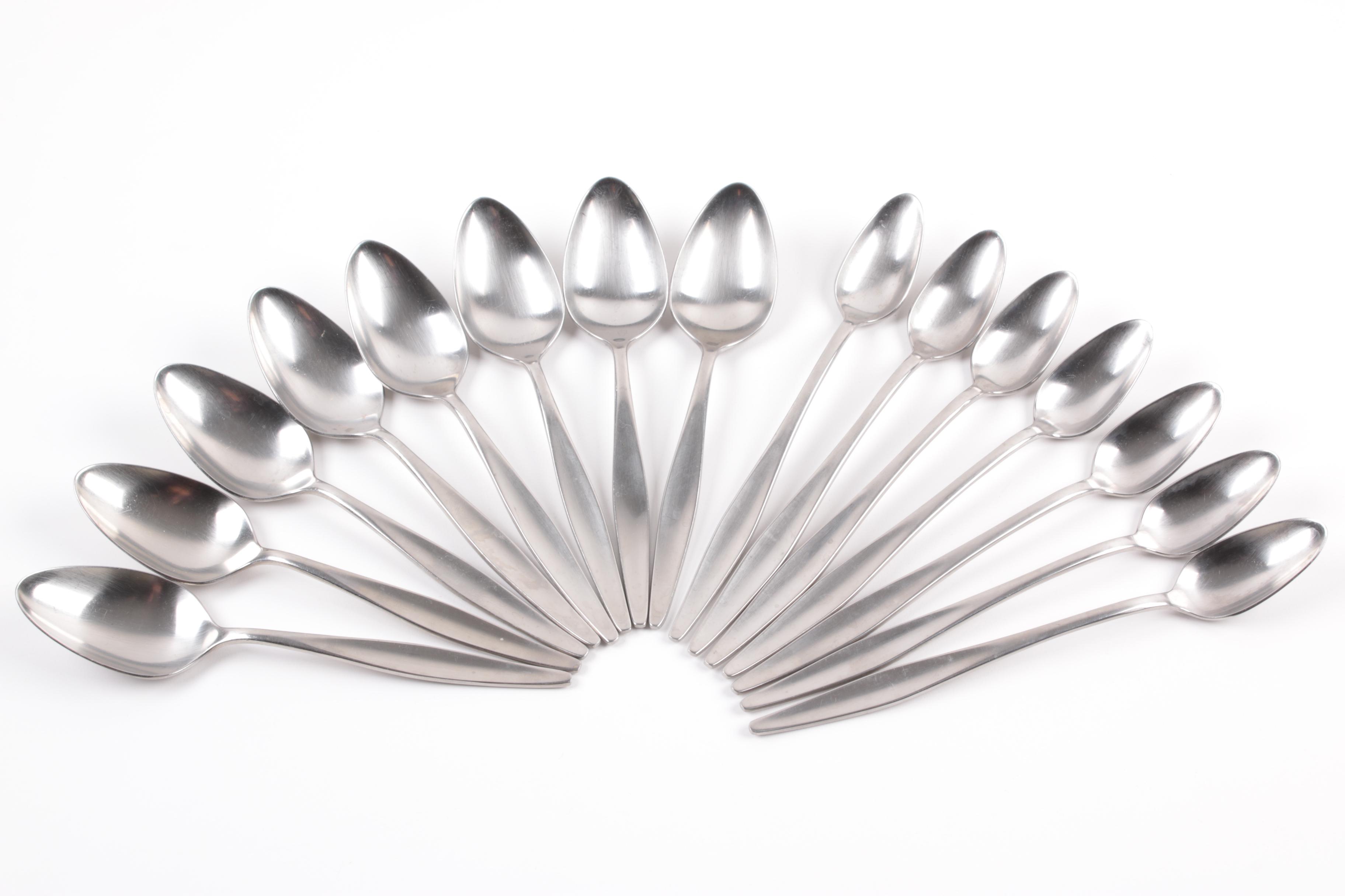 Mid-Century Modern Reed & Barton "Etude"  Stainless Steel Flatware Set