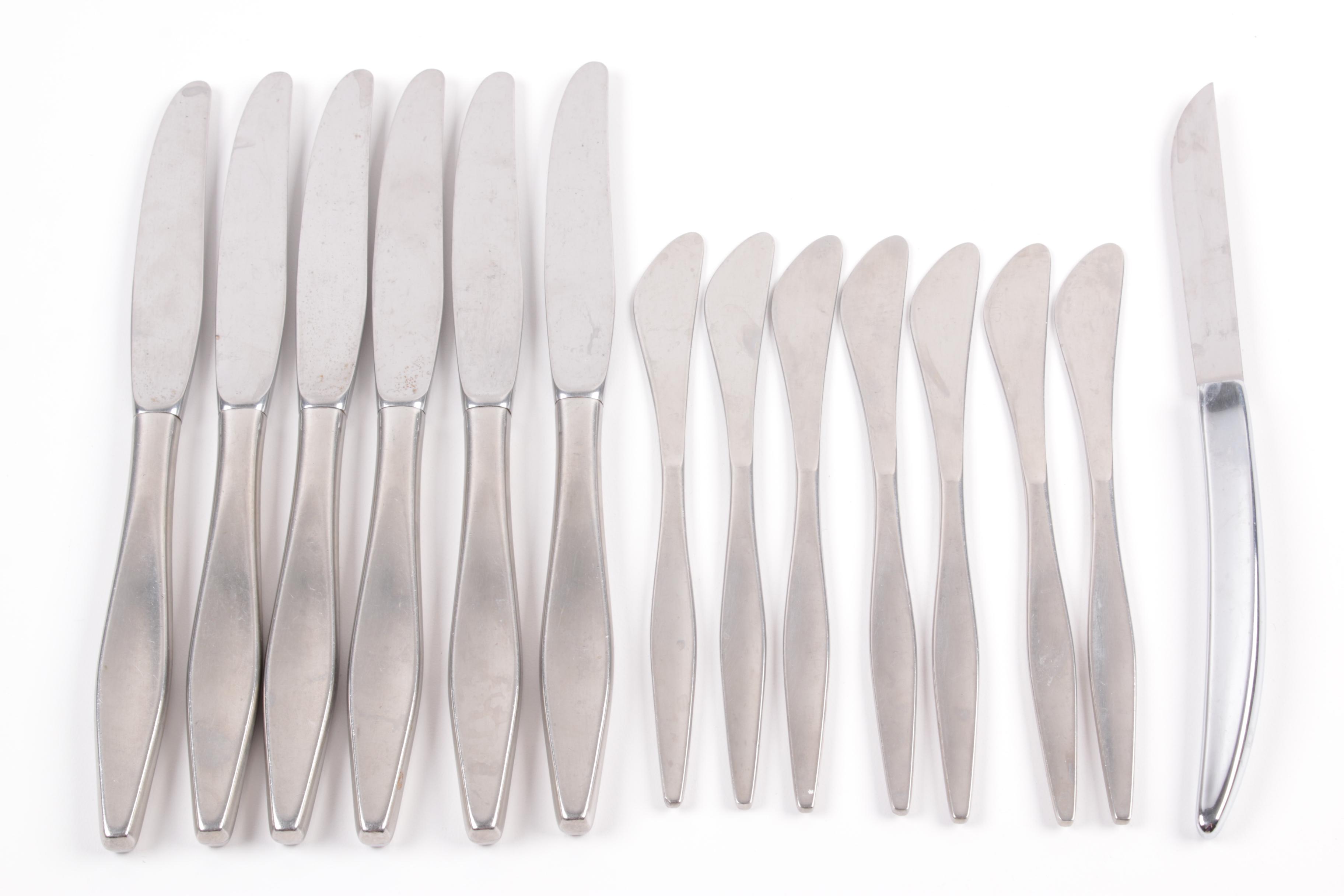 Mid-Century Modern Reed & Barton "Etude"  Stainless Steel Flatware Set