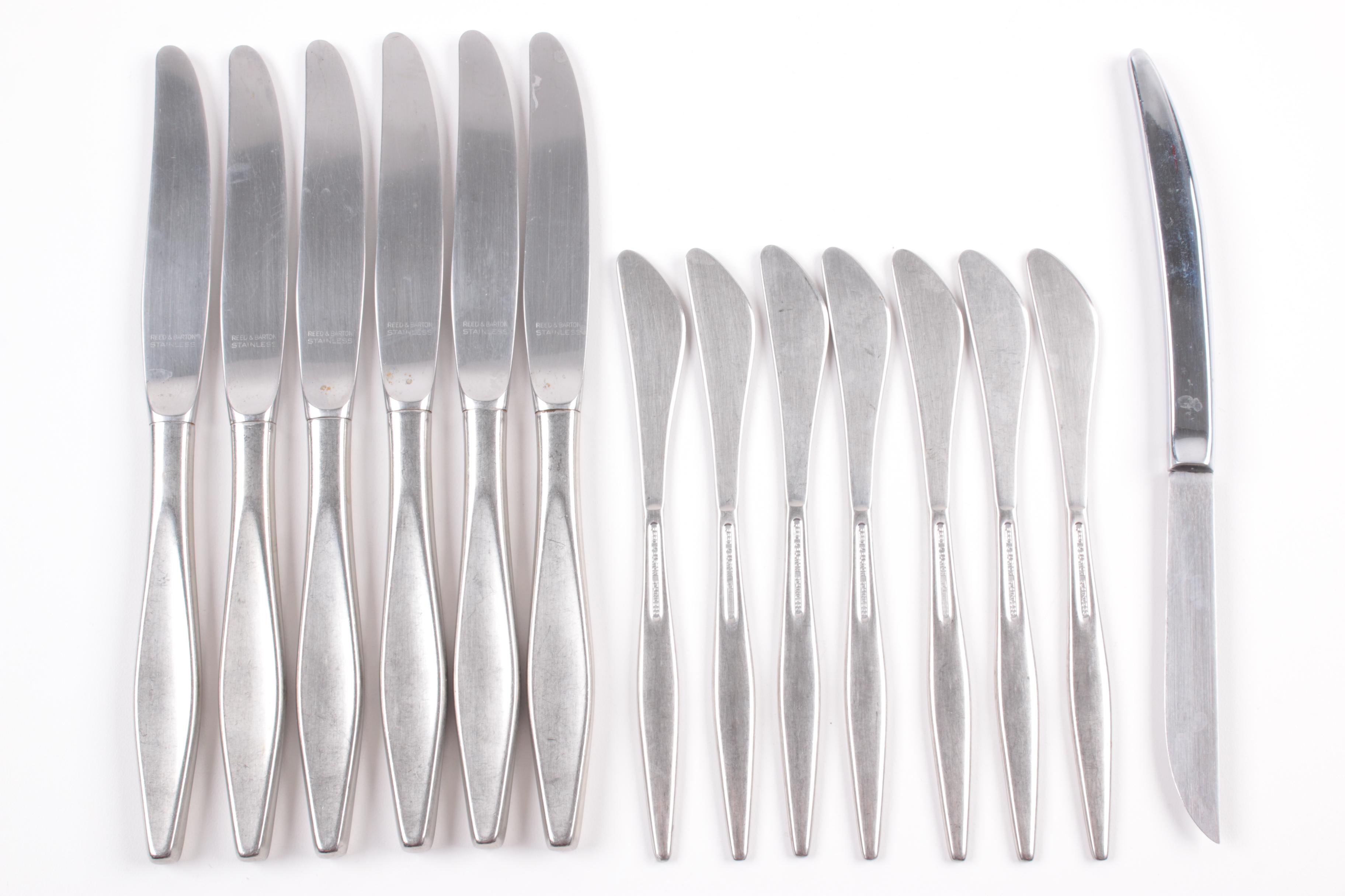 Mid-Century Modern Reed & Barton "Etude"  Stainless Steel Flatware Set