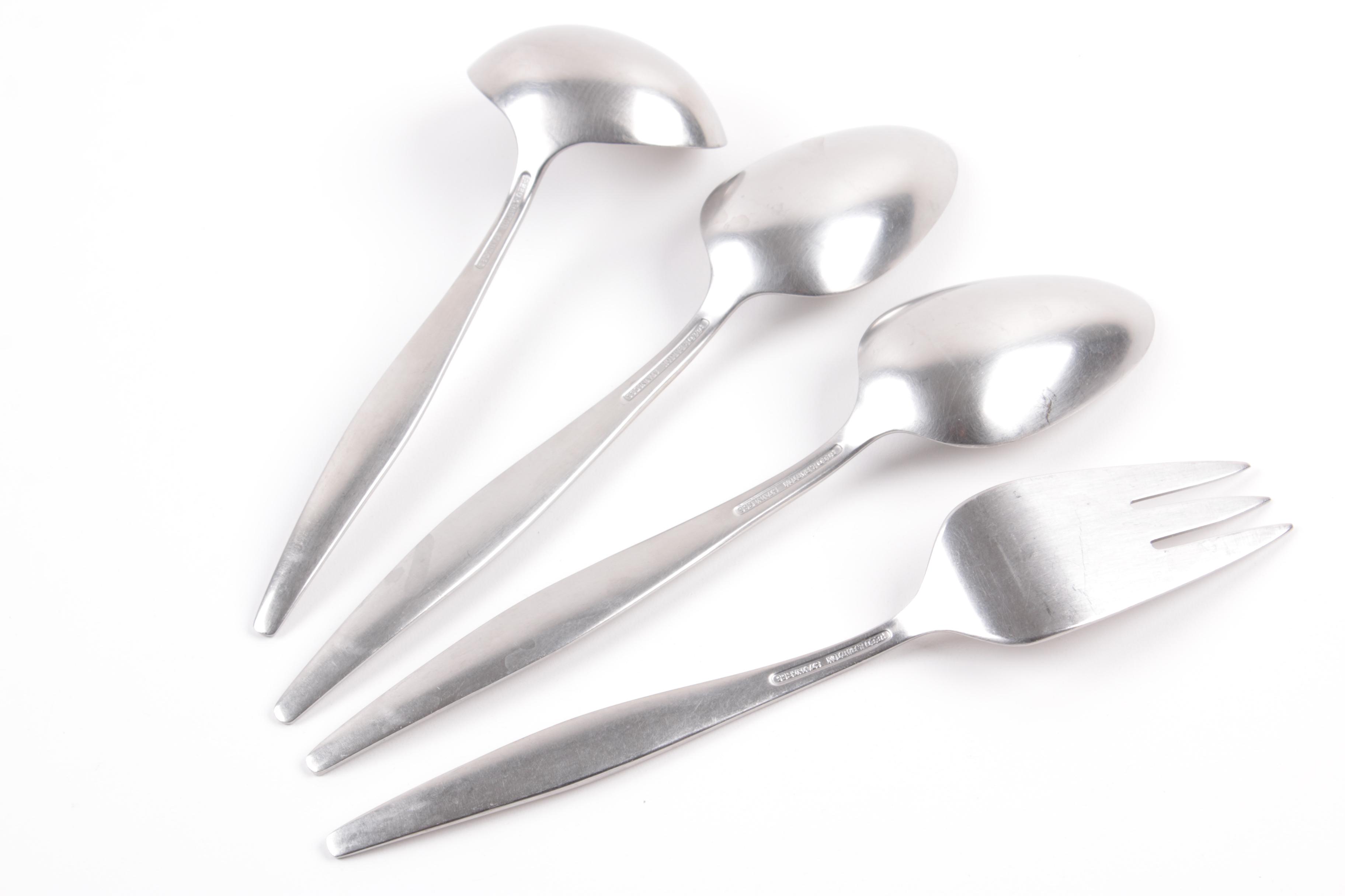 Mid-Century Modern Reed & Barton "Etude"  Stainless Steel Flatware Set
