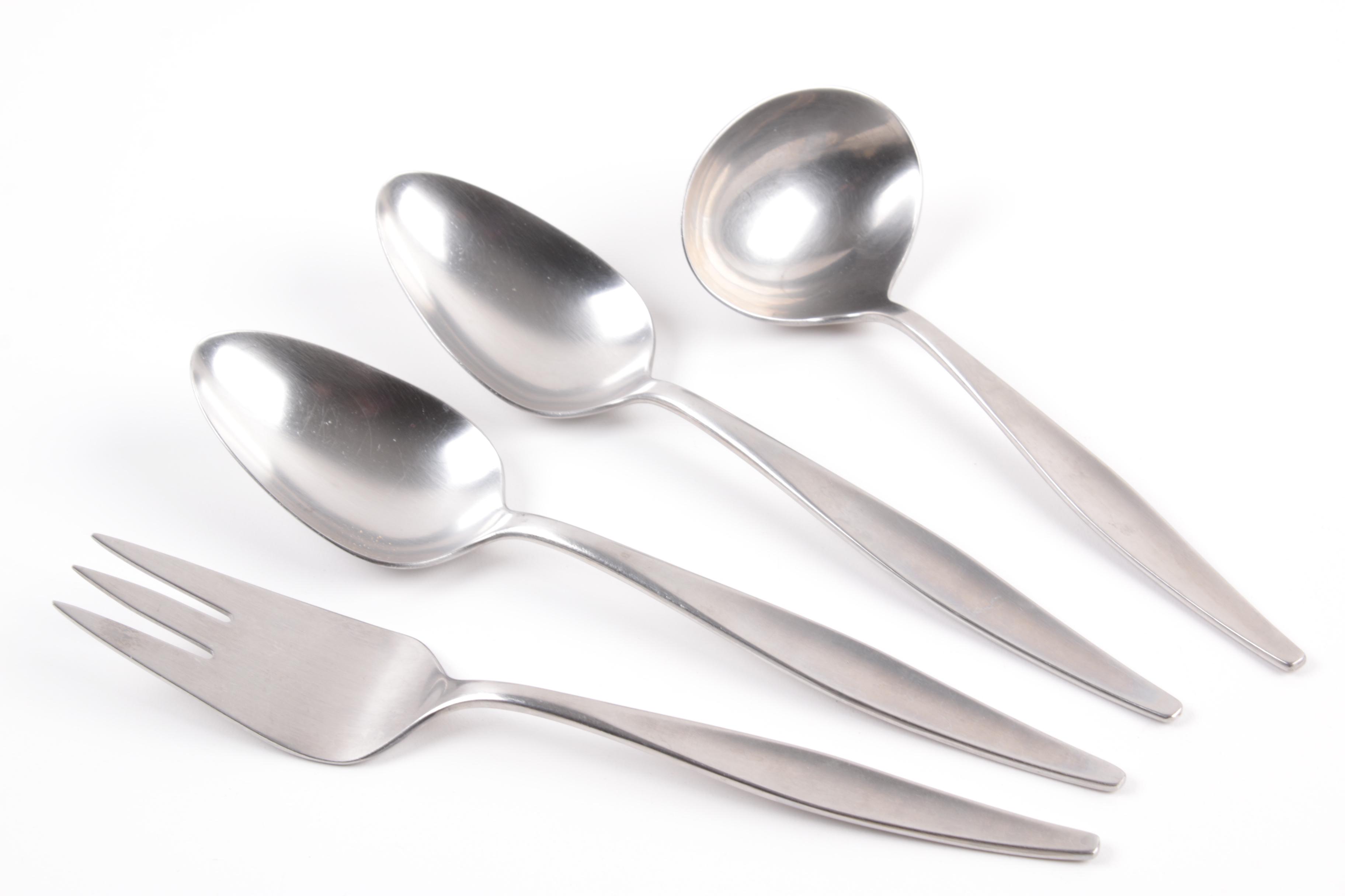 Mid-Century Modern Reed & Barton "Etude"  Stainless Steel Flatware Set