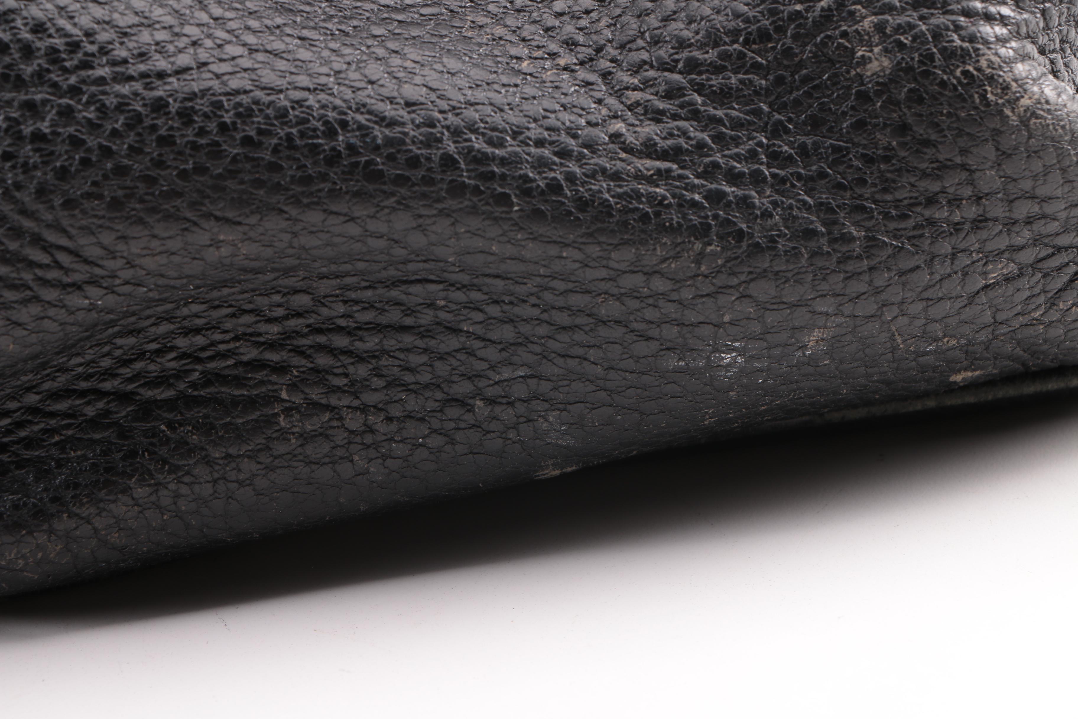 Prada Black Pebbled Leather Briefcase