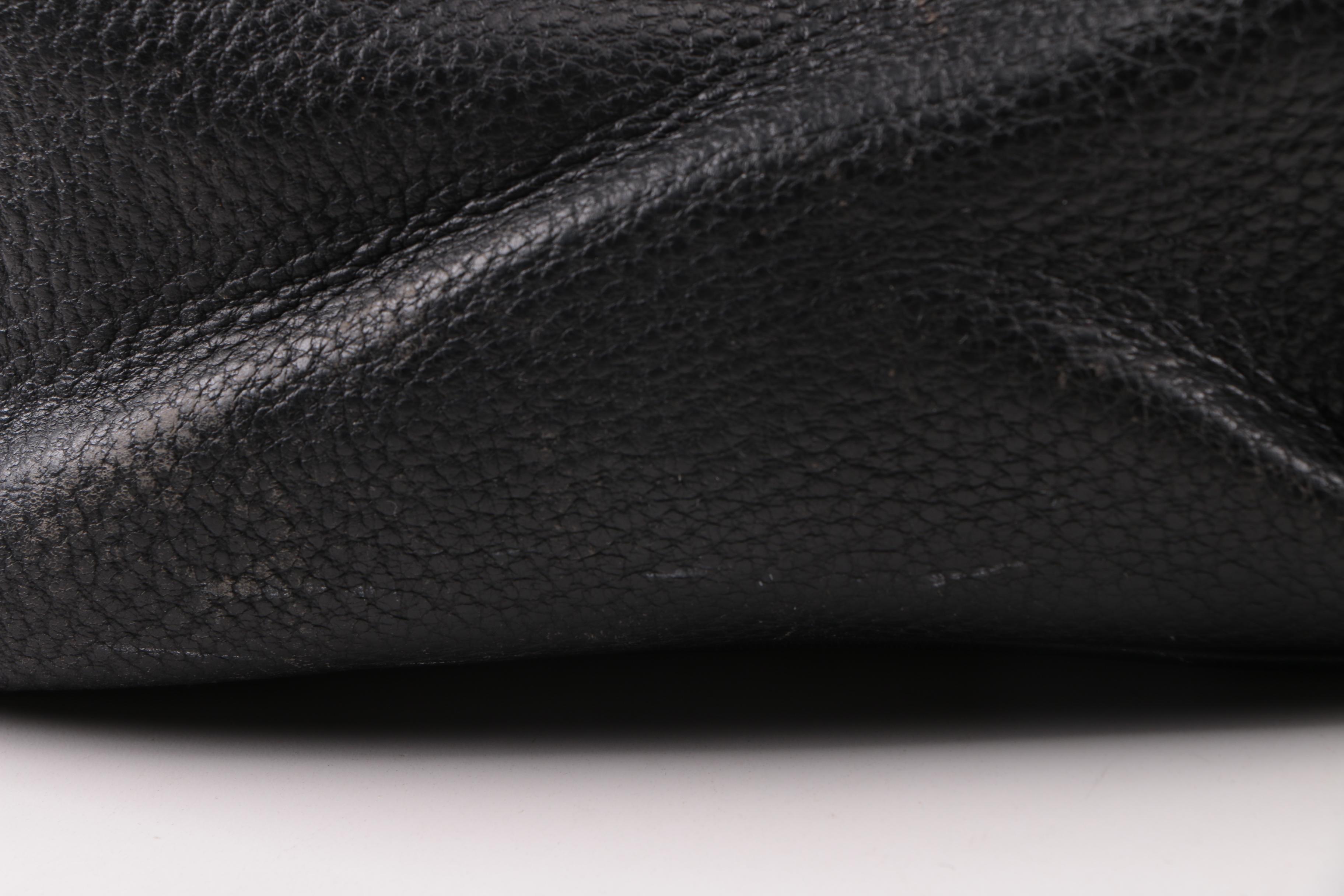 Prada Black Pebbled Leather Briefcase