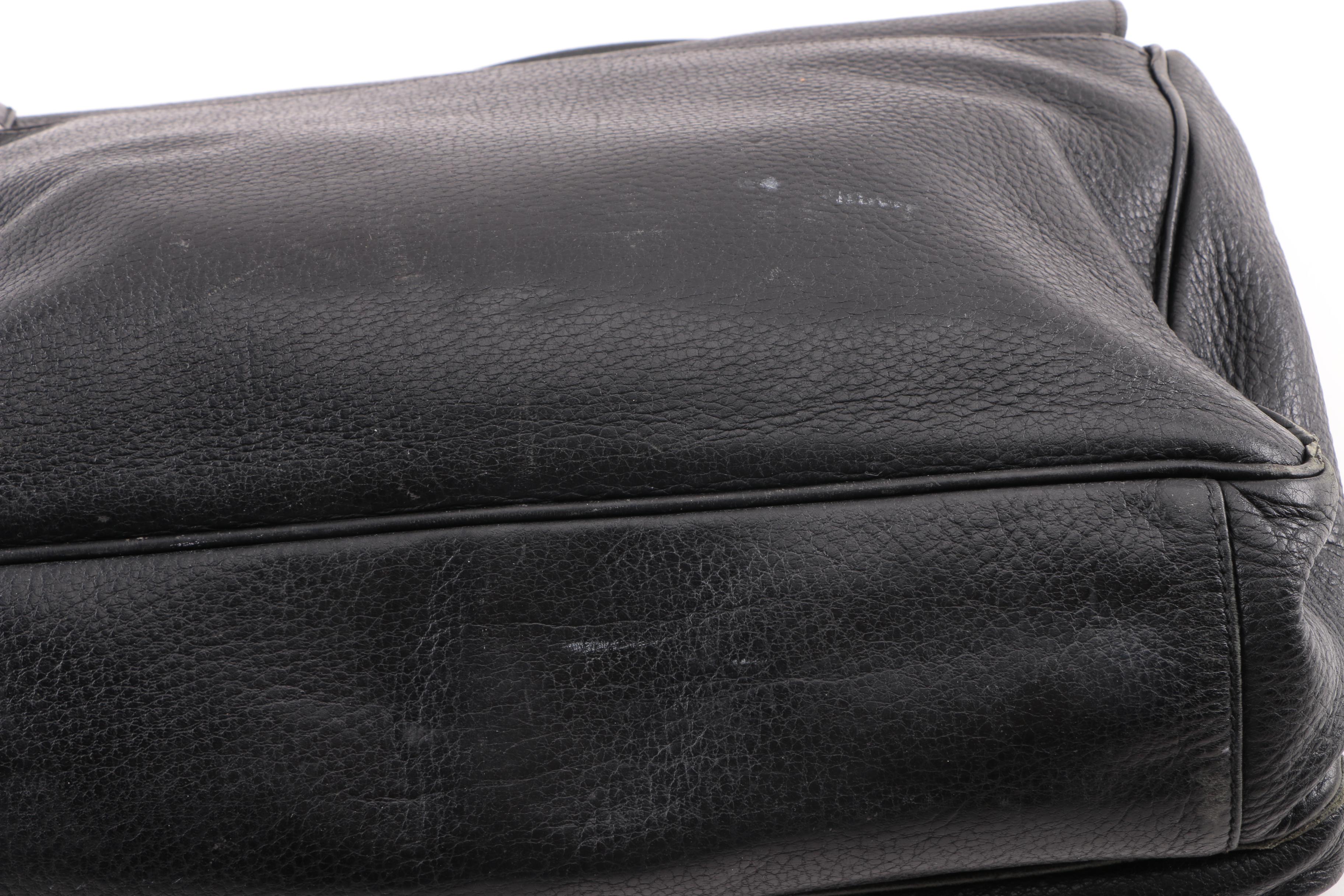 Prada Black Pebbled Leather Briefcase