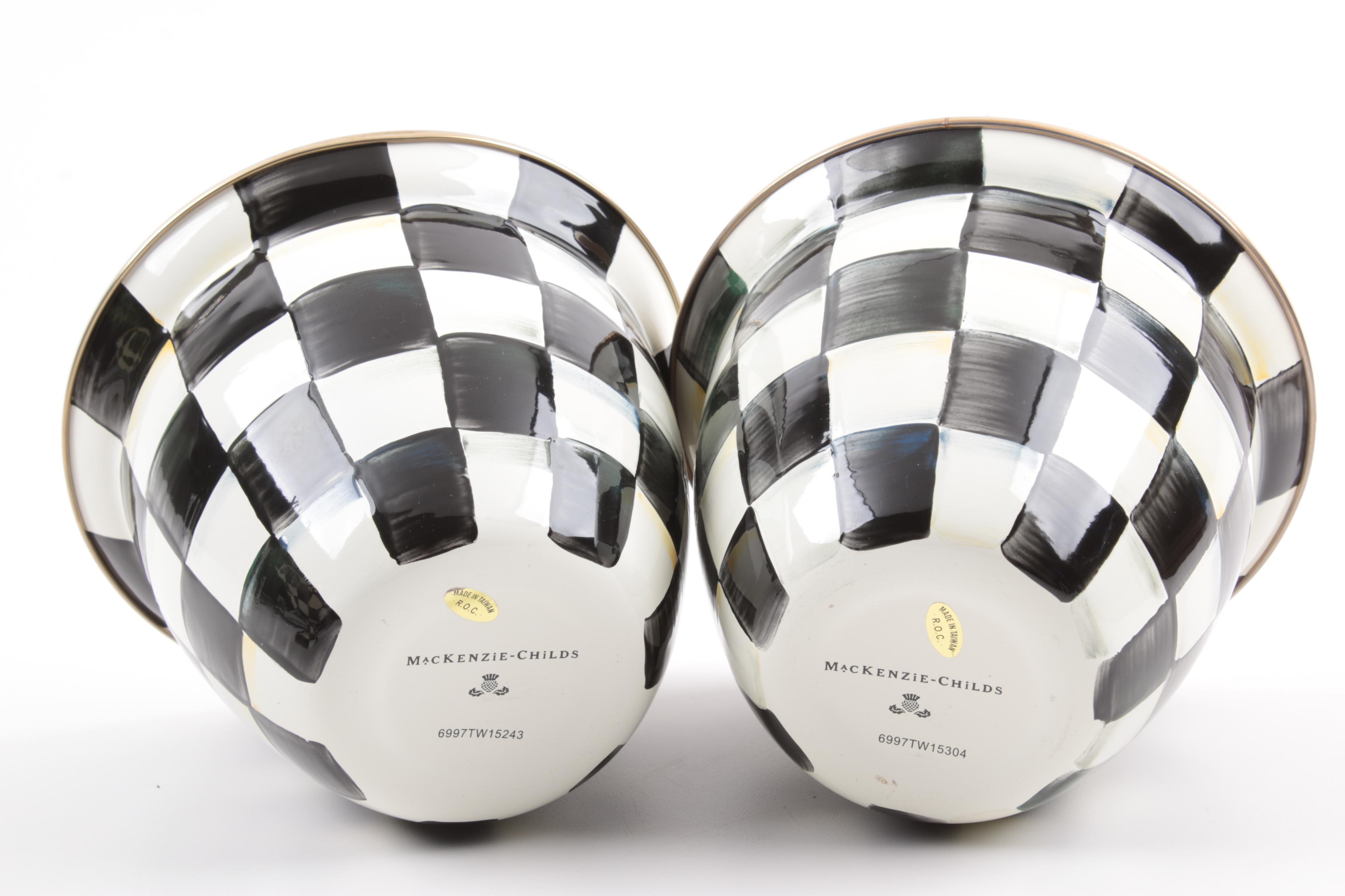 MacKenzie-Childs "Courtly Check" Compote and Planters