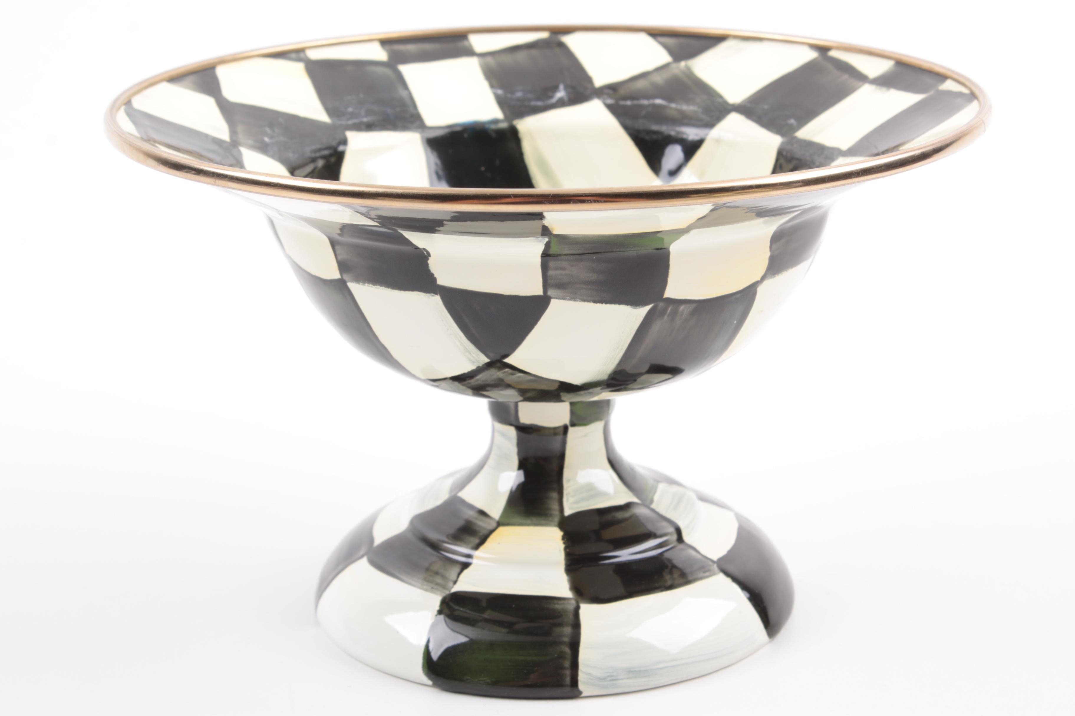 MacKenzie-Childs "Courtly Check" Compote and Planters