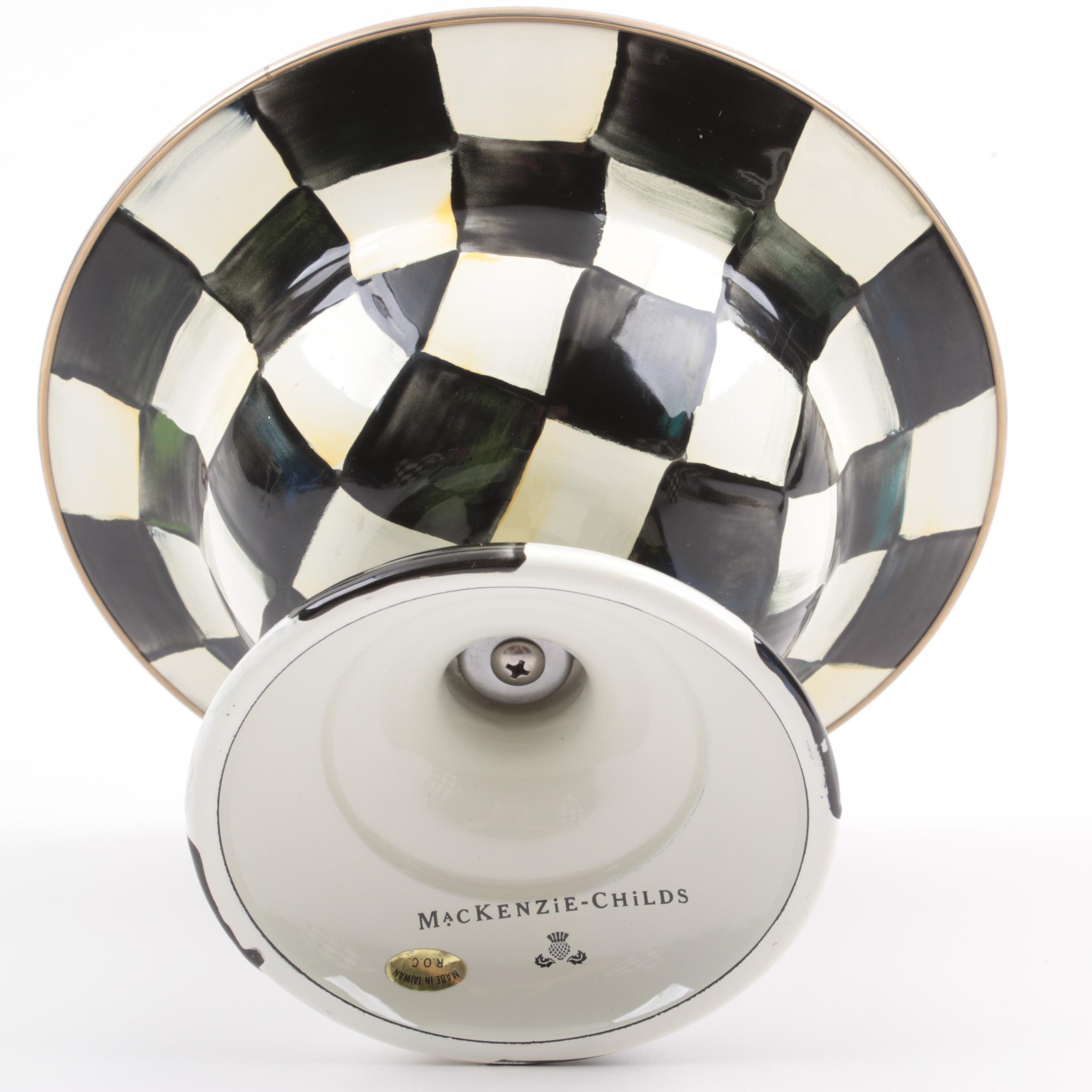 MacKenzie-Childs "Courtly Check" Compote and Planters