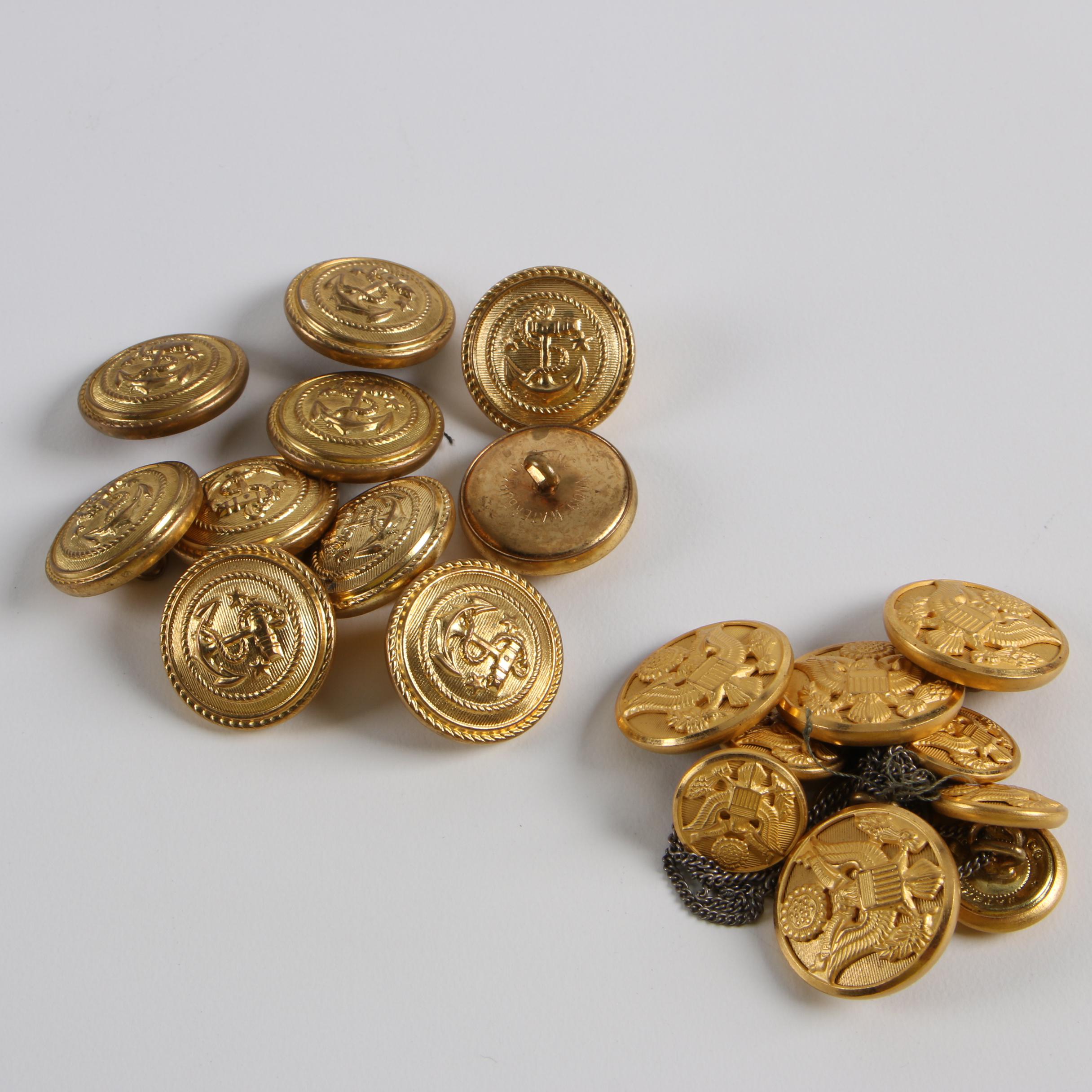 U.S. Military Great Seal and Waterbury Company Navy Buttons