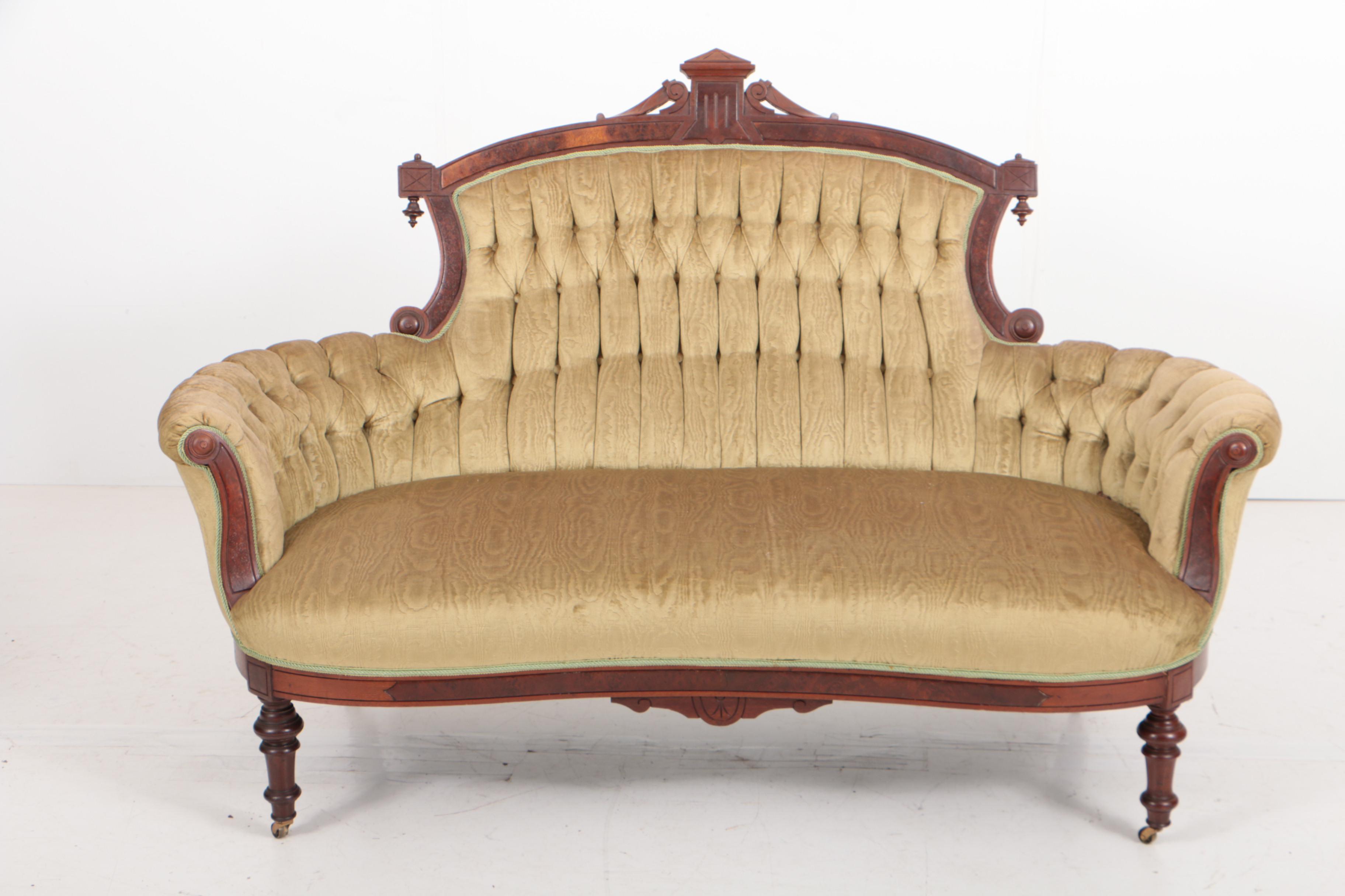 Victorian Walnut Five-Piece Salon Suite, Circa 1880