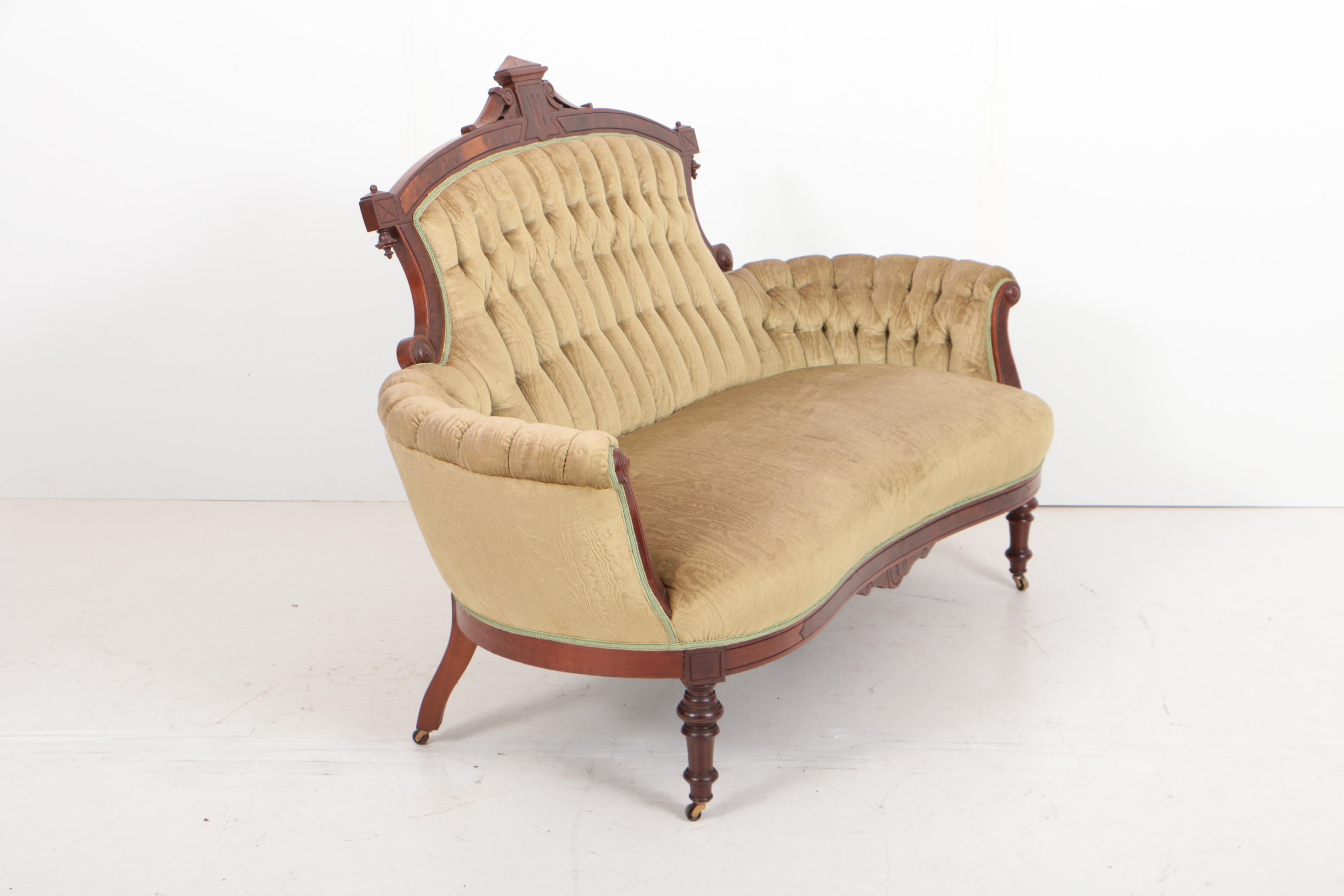 Victorian Walnut Five-Piece Salon Suite, Circa 1880