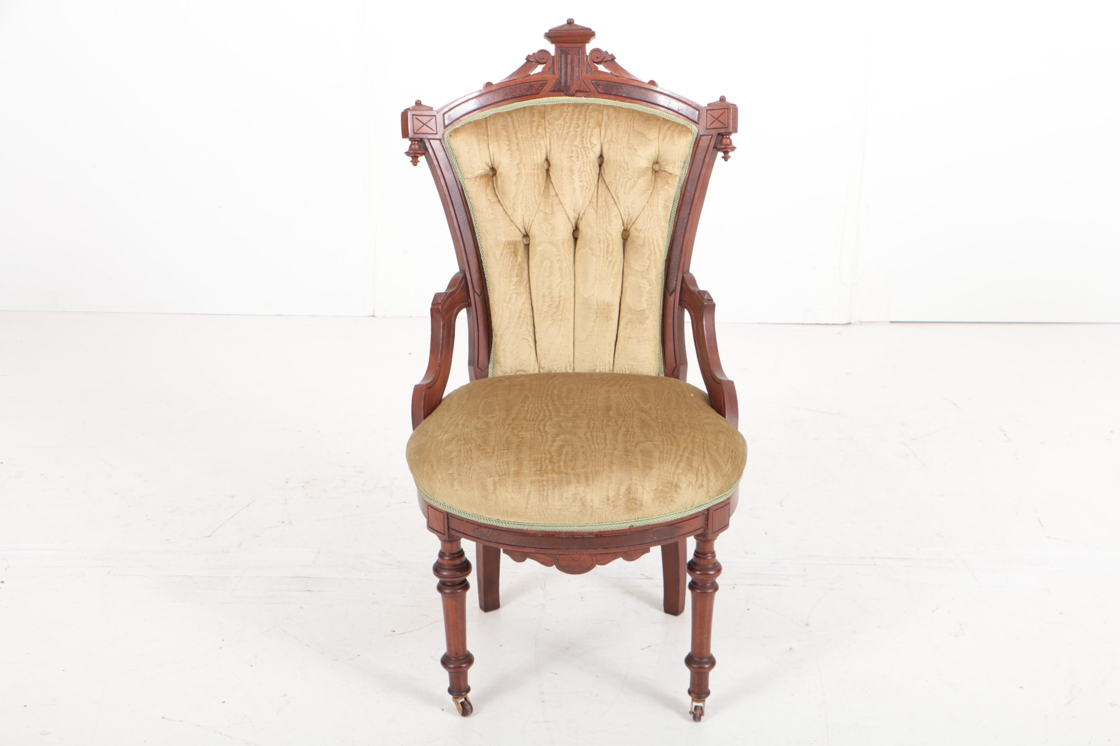 Victorian Walnut Five-Piece Salon Suite, Circa 1880