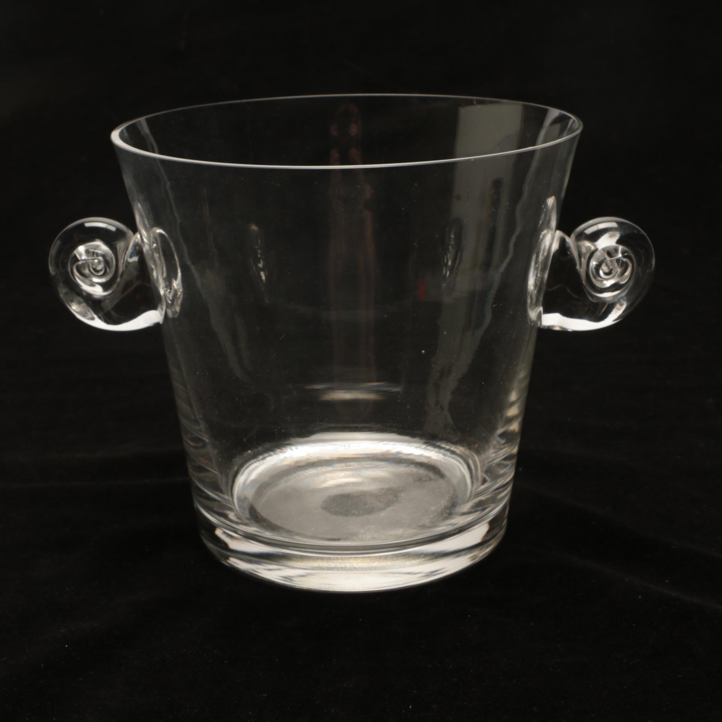 Tiffany & Co. "Scroll Handle" Crystal Ice Bucket