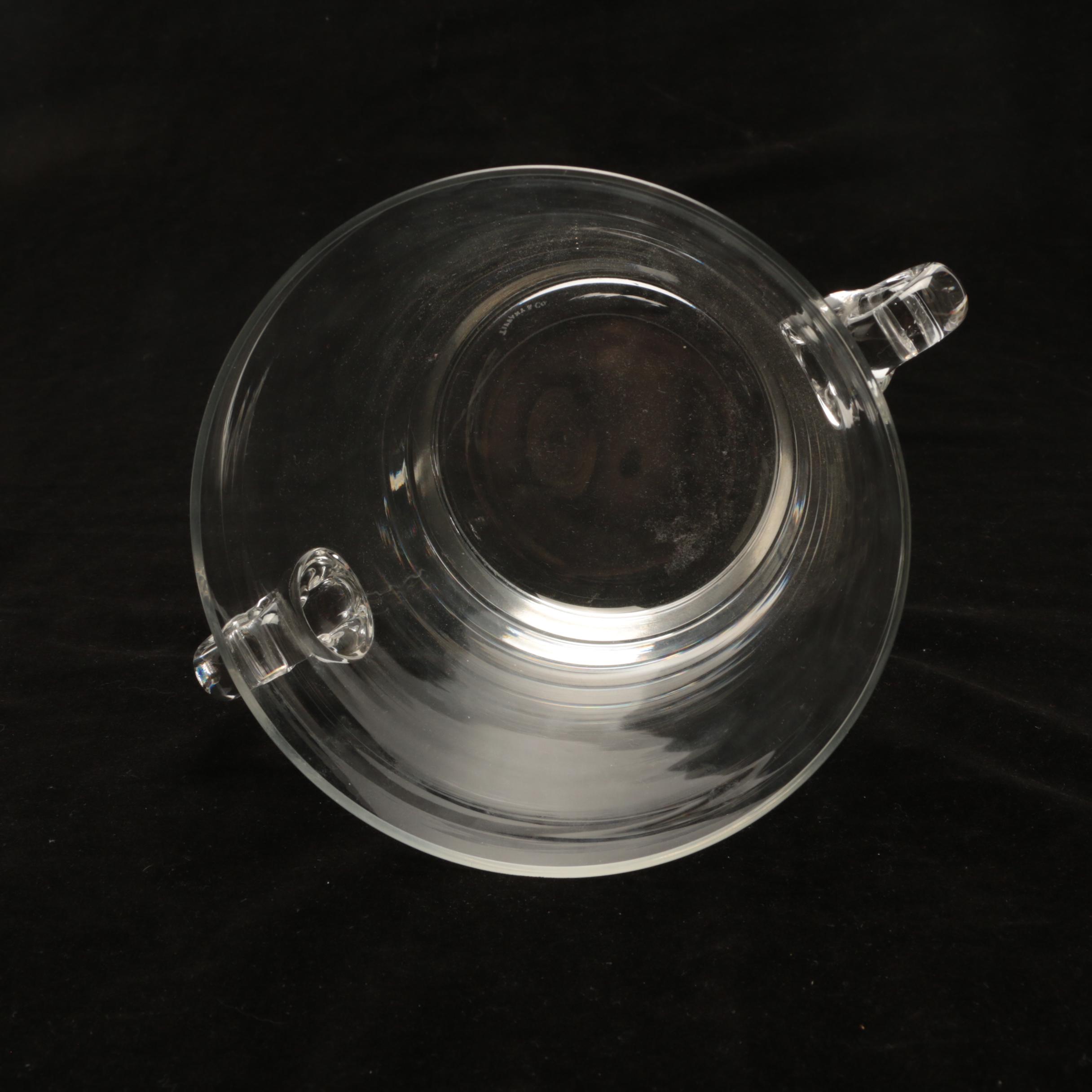 Tiffany & Co. "Scroll Handle" Crystal Ice Bucket