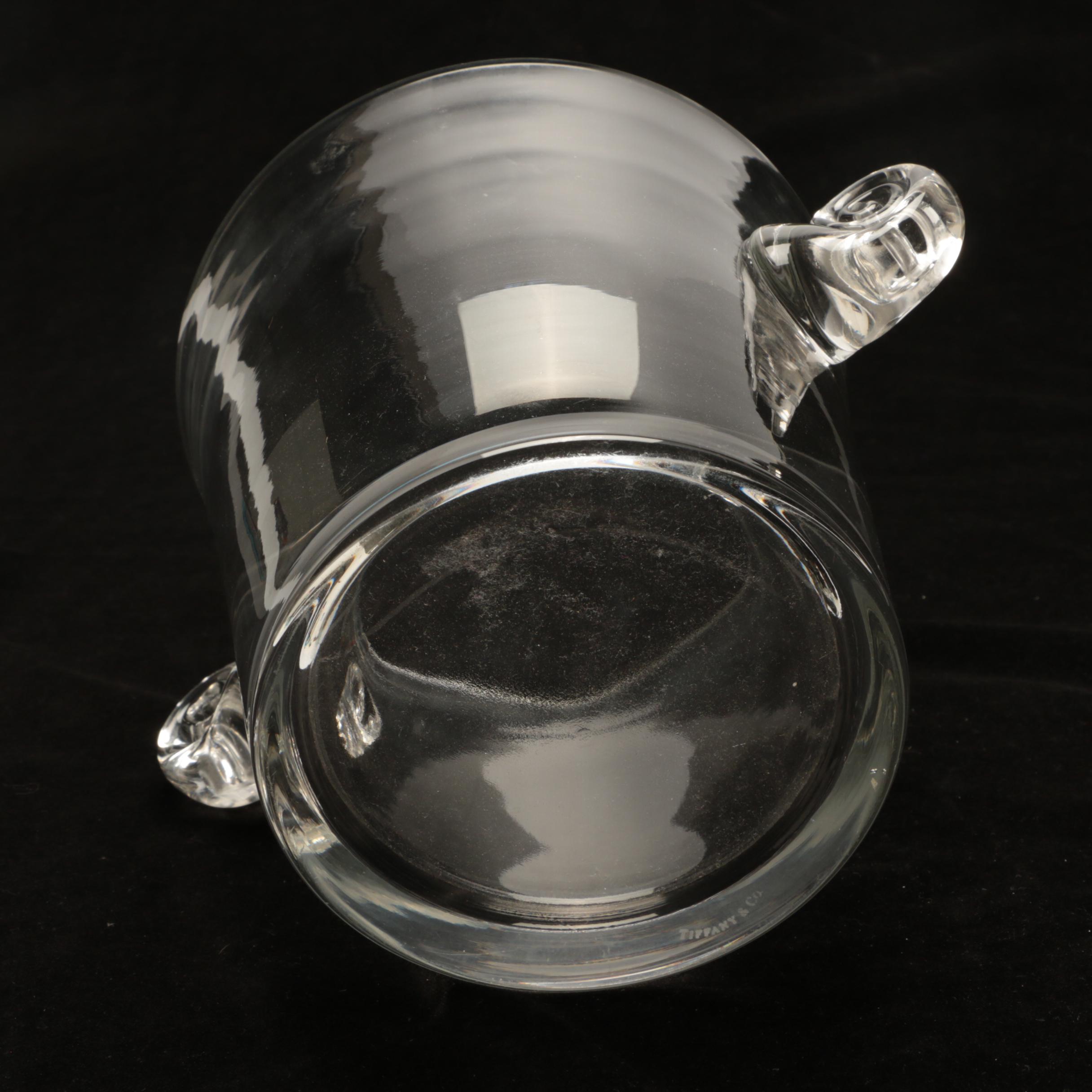 Tiffany & Co. "Scroll Handle" Crystal Ice Bucket