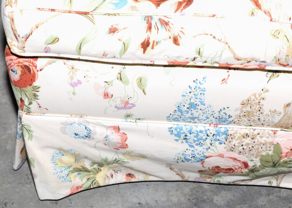 Rolled Arm Club Chair with English Chintz Upholstery