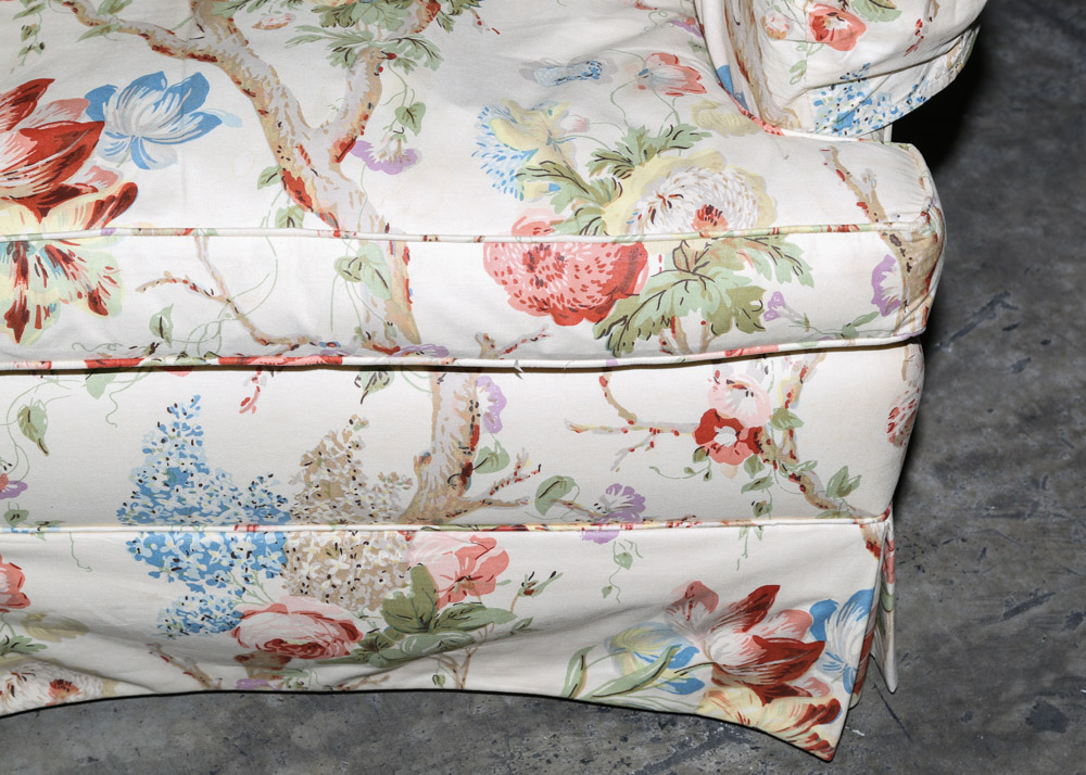 Rolled Arm Club Chair with English Chintz Upholstery