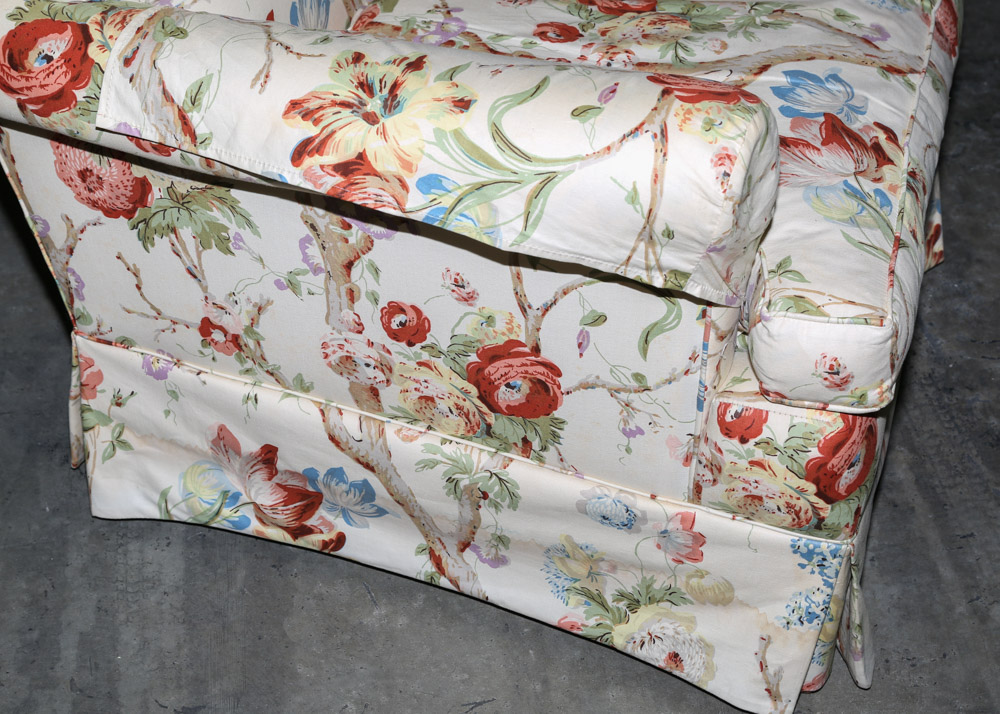 Rolled Arm Club Chair with English Chintz Upholstery